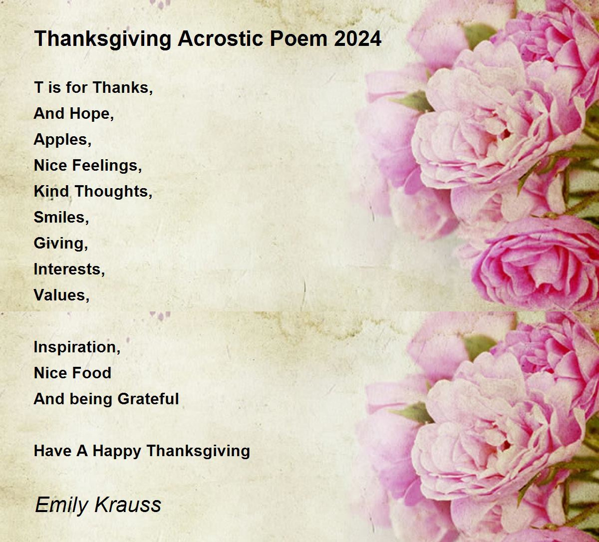 Thanksgiving Acrostic Poem 2024 - Thanksgiving Acrostic Poem 2024 within Thanksgiving 2024 Poem