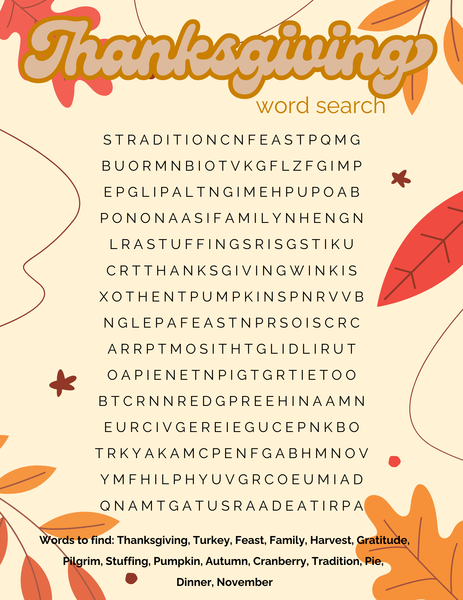 Thanksgiving Activities For Kids: Free Printable Thanksgiving for Thanksgiving Activities Printable Free