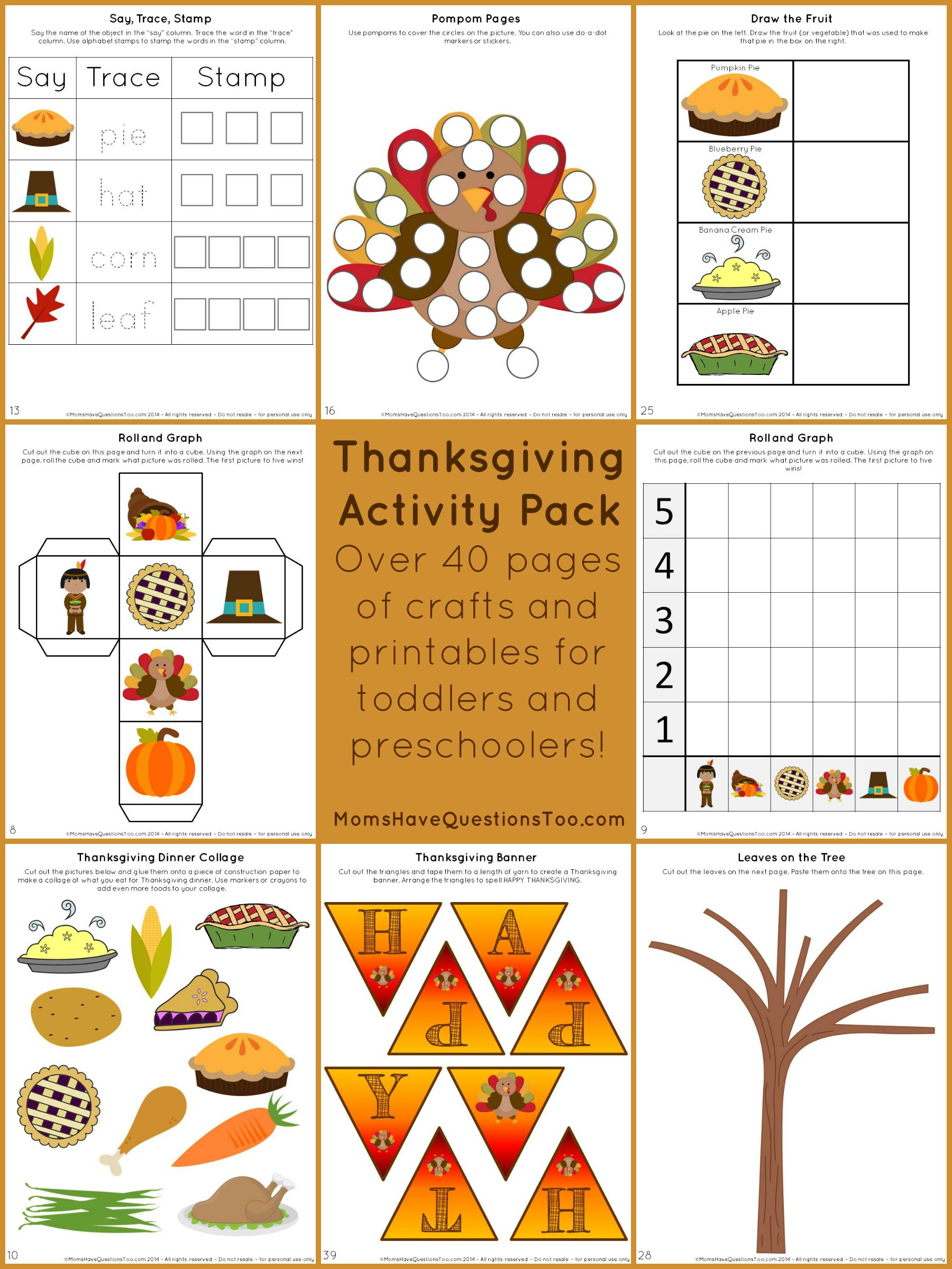 Thanksgiving Activity Pack With Crafts And Printables inside Printable Preschool Thanksgiving Activities