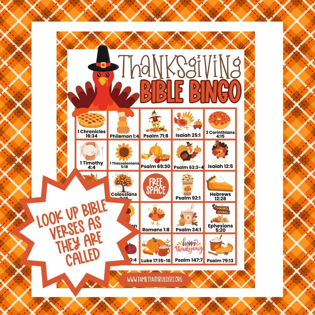 Thanksgiving Bible Bingo - Family Faith Builders regarding Thanksgiving Christian Bingo Printables