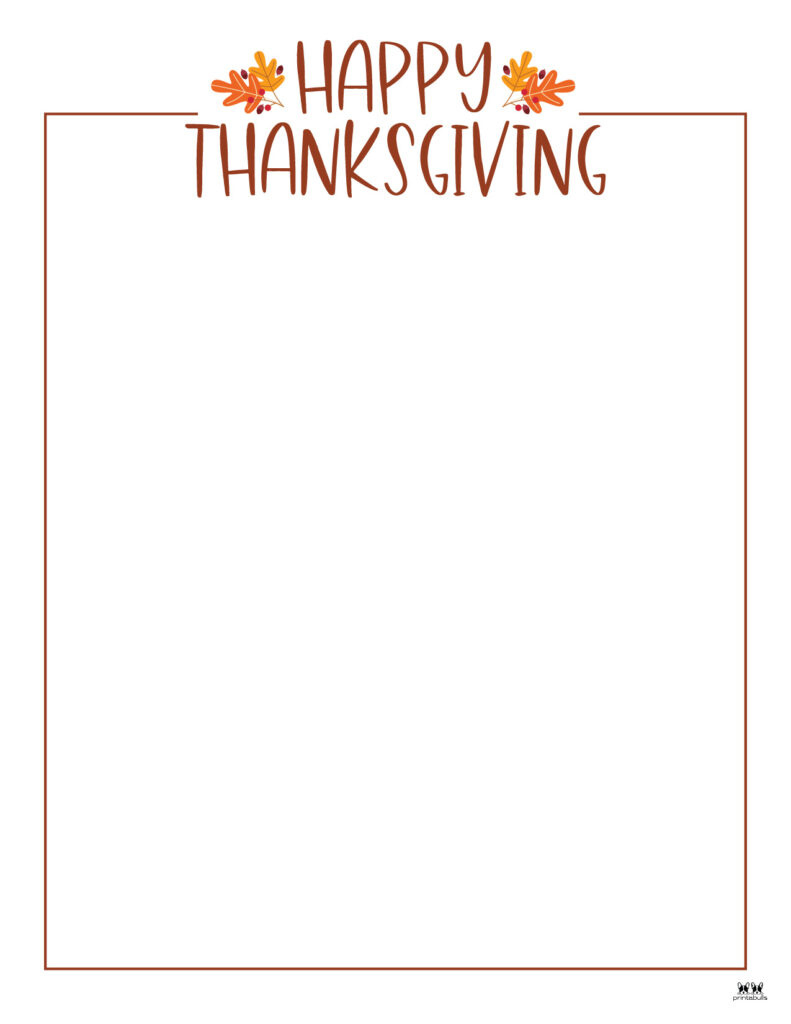 Thanksgiving Borders &amp;amp; Frames - 41 Free Pages | Printabulls throughout Printable Thanksgiving Border Paper