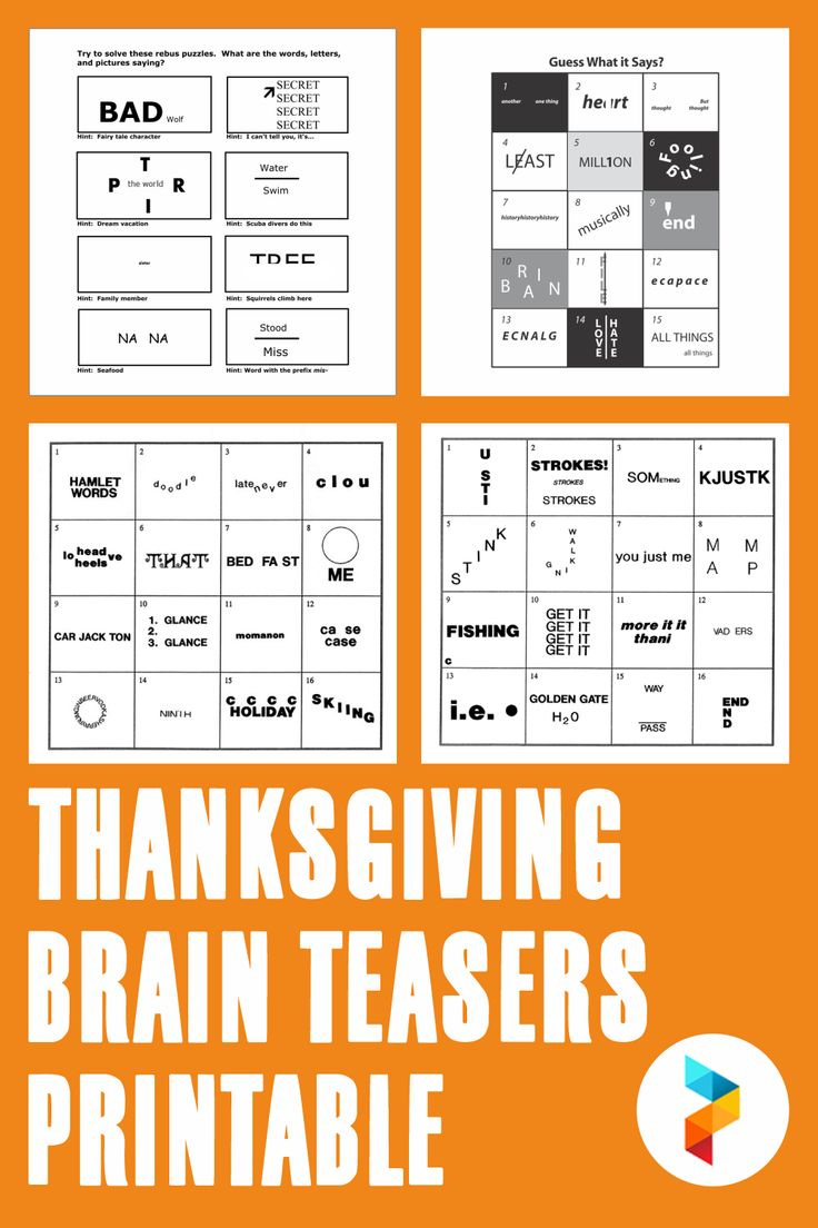 Thanksgiving Brain Teasers Printable within Thanksgiving Brain Teasers Printable