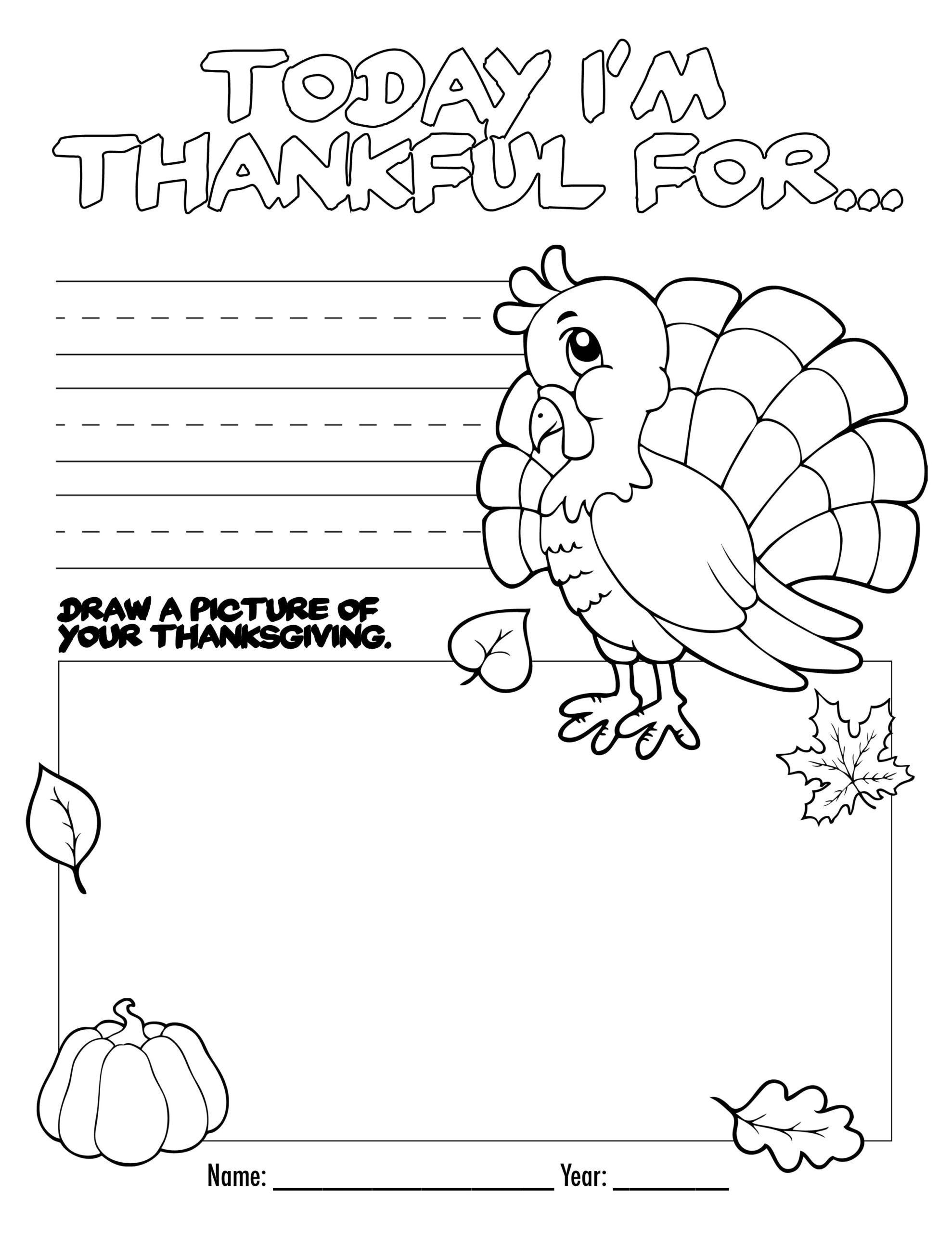 Thanksgiving Coloring Book Free Printable For The Kids! in Thanksgiving Coloring Cards Printable