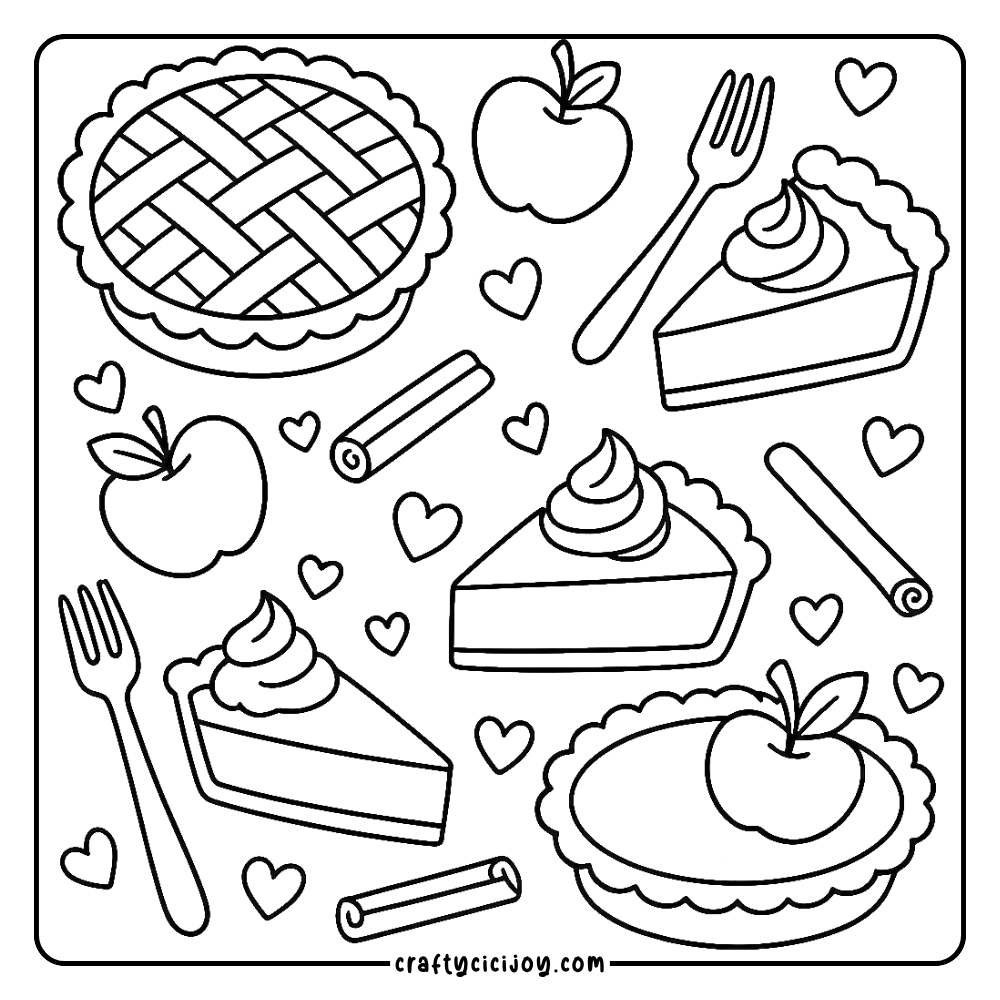 Thanksgiving Coloring Pages (15 Free Printable Pdfs) - intended for Thanksgiving Food Printable Coloring Pages