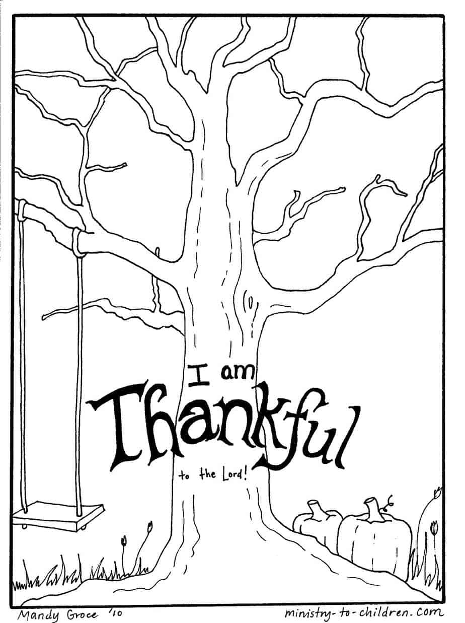 Thanksgiving Coloring Pages (Free Printable For Kids) regarding I Am Thankful For God Printable