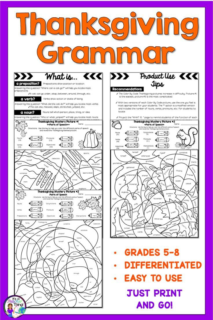 Thanksgiving Coloring Pages Parts Of Speech Coloring Worksheets pertaining to Thanksgiving Parts of Speech Worksheets