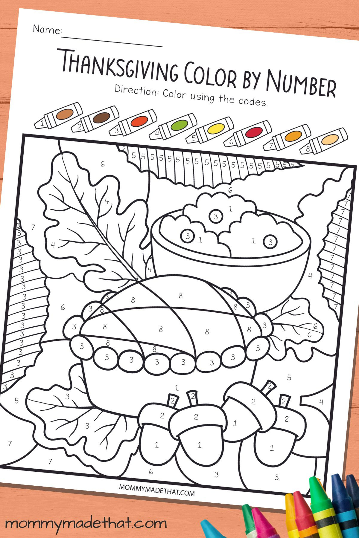 Thanksgiving Colornumber (Free Printable Fun!) in Thanksgiving Color By Letter Printable Free