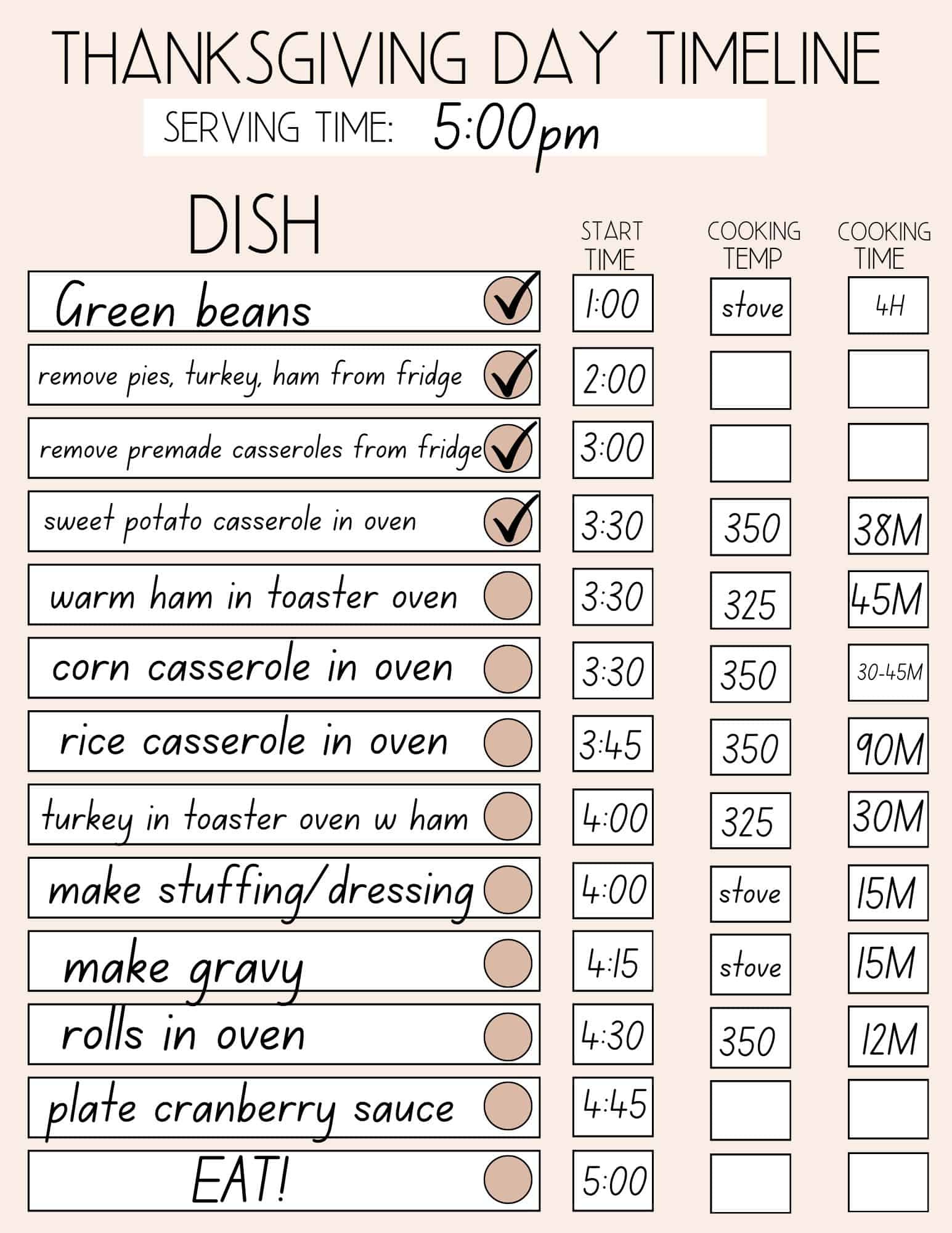 Thanksgiving Day Timeline Worksheet And My Menu - Worthing Court for Thanksgiving Cooking Schedule Printable