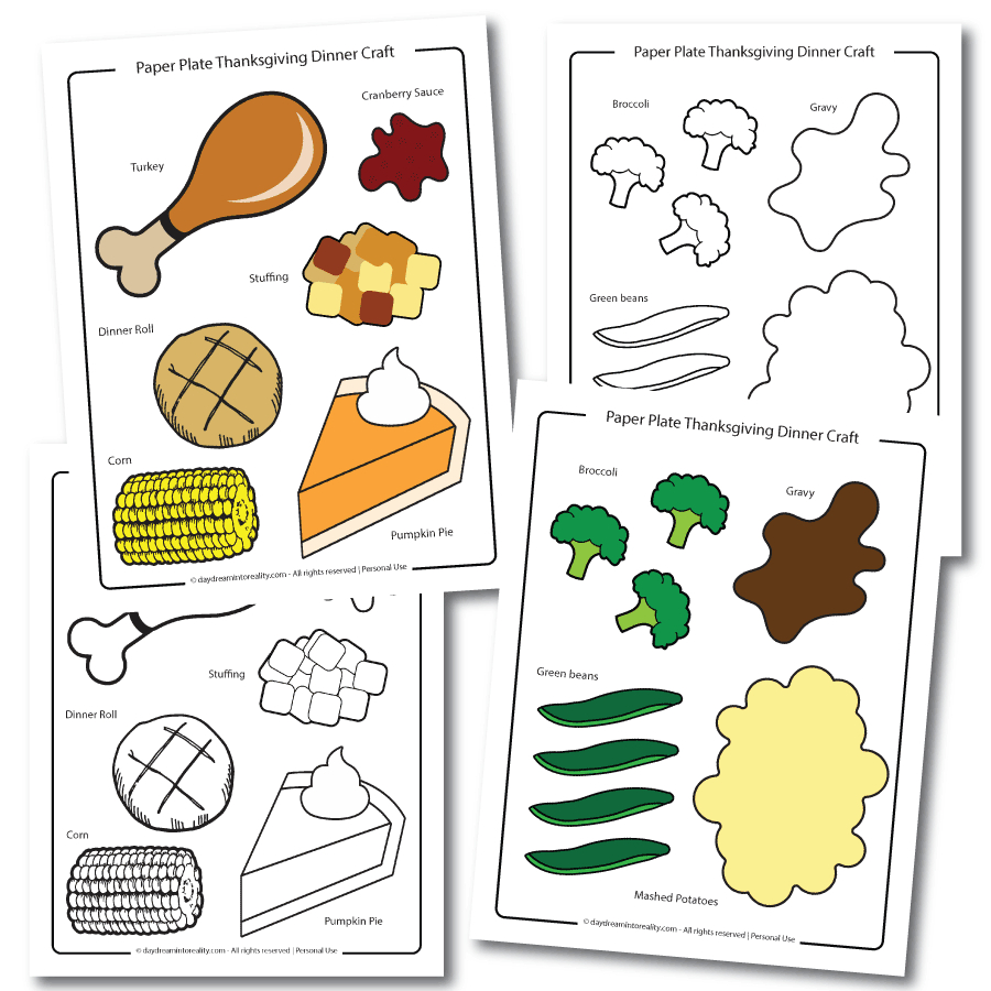 Thanksgiving Dinner Paper Plate Craft | Free Pdf Template inside Printable Thanksgiving Plate Craft