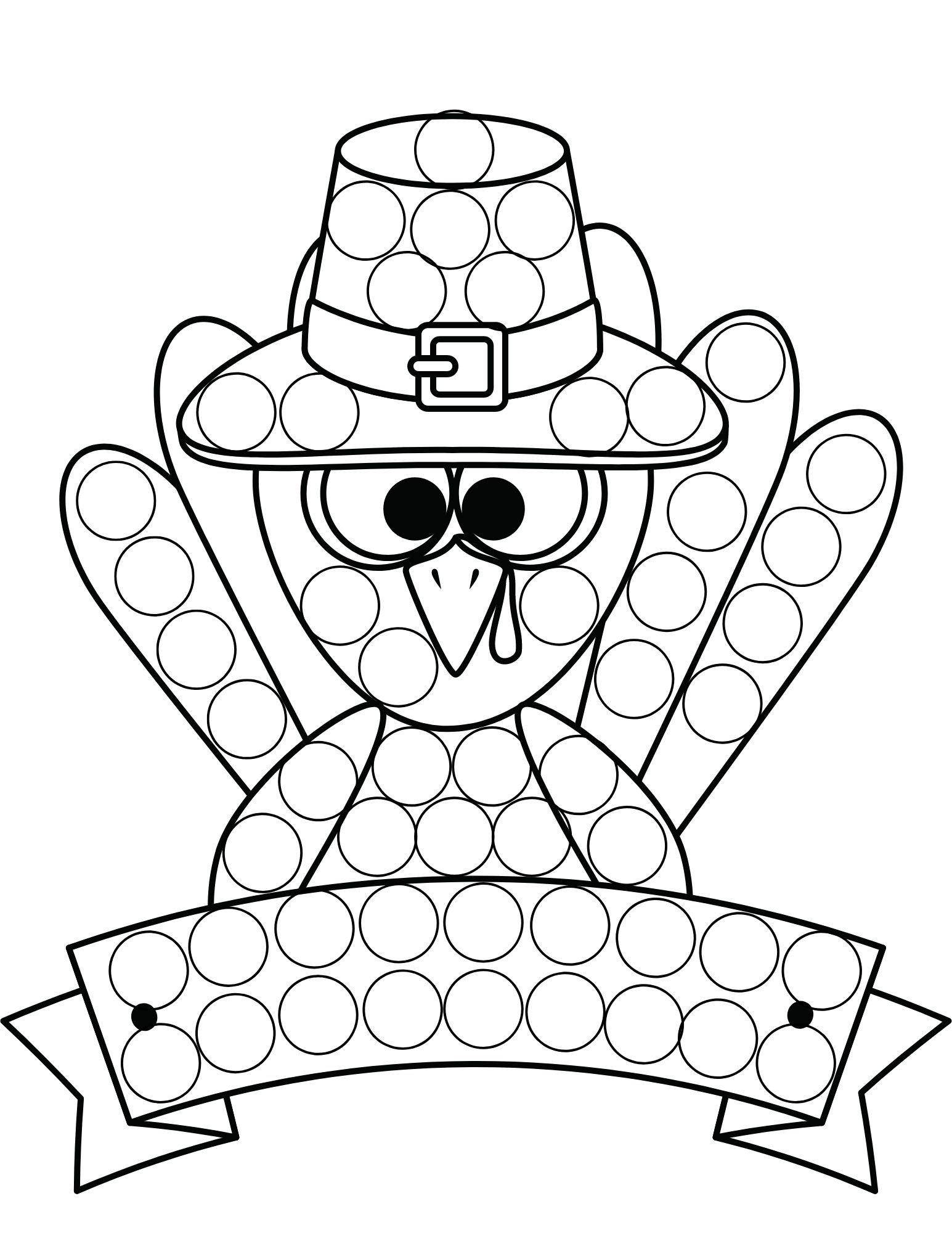 Thanksgiving Dot Marker Coloring Pages, Thanksgiving Pdf regarding Thanksgiving Dot Art Printable