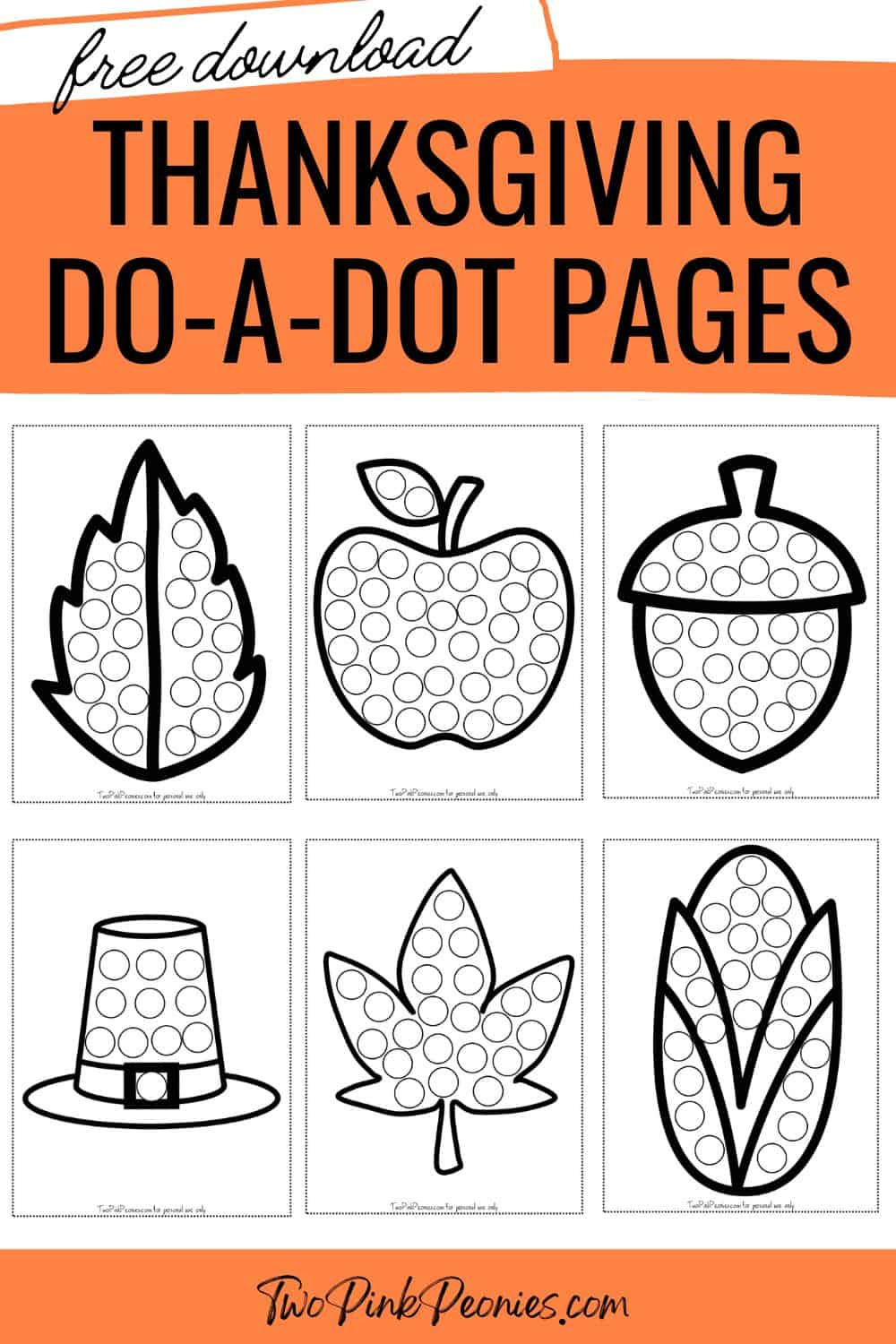 Thanksgiving Dot Marker Pages {Instant Download!} throughout Thanksgiving Do a Dot Printables Free