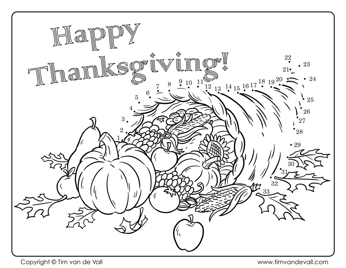 Thanksgiving-Dot-To-Dot - Tim&amp;#039;S Printables for Printable Thanksgiving Dot To Dot