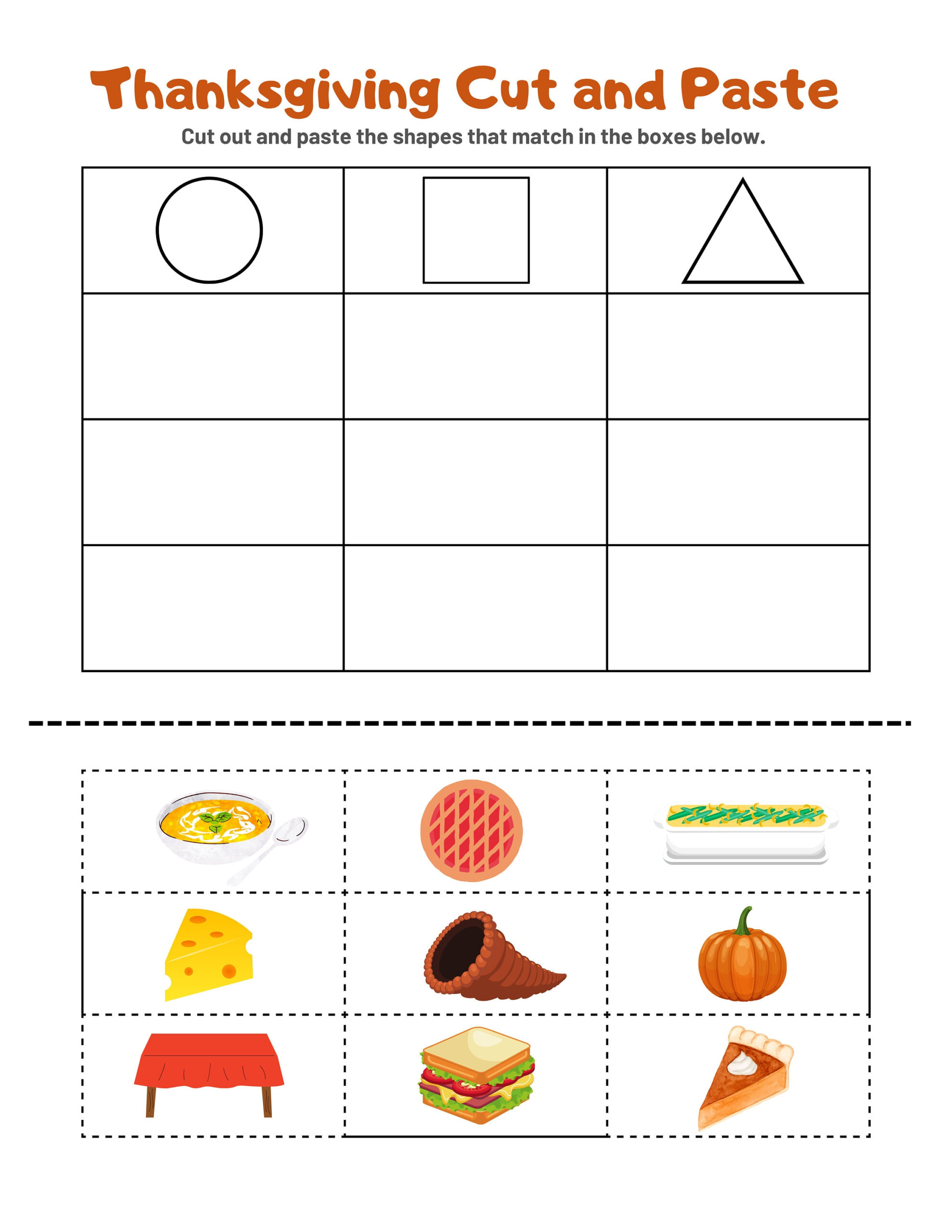 Thanksgiving Fine Motor Worksheets - Etsy inside Thanksgiving Matching Worksheet