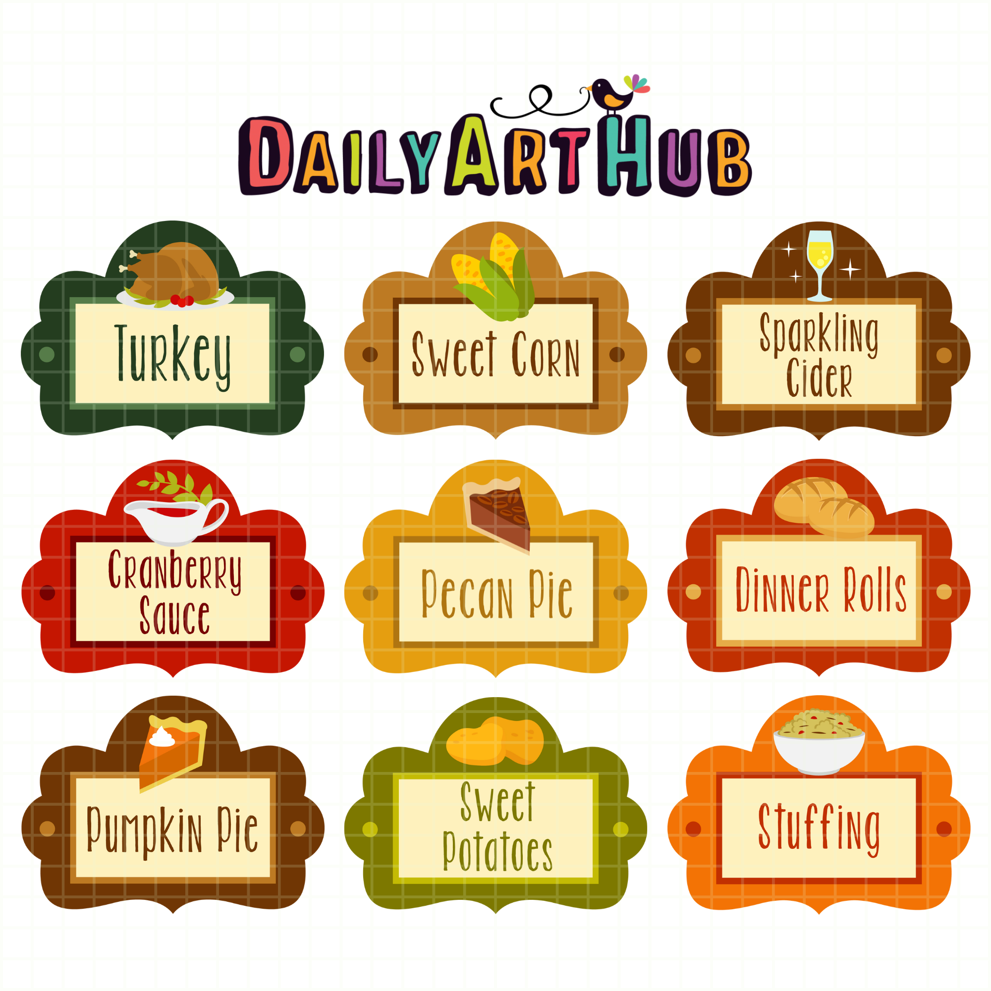 Thanksgiving Food Labels Clip Art Set – Daily Art Hub // Graphics throughout Thanksgiving Food Labels Printable