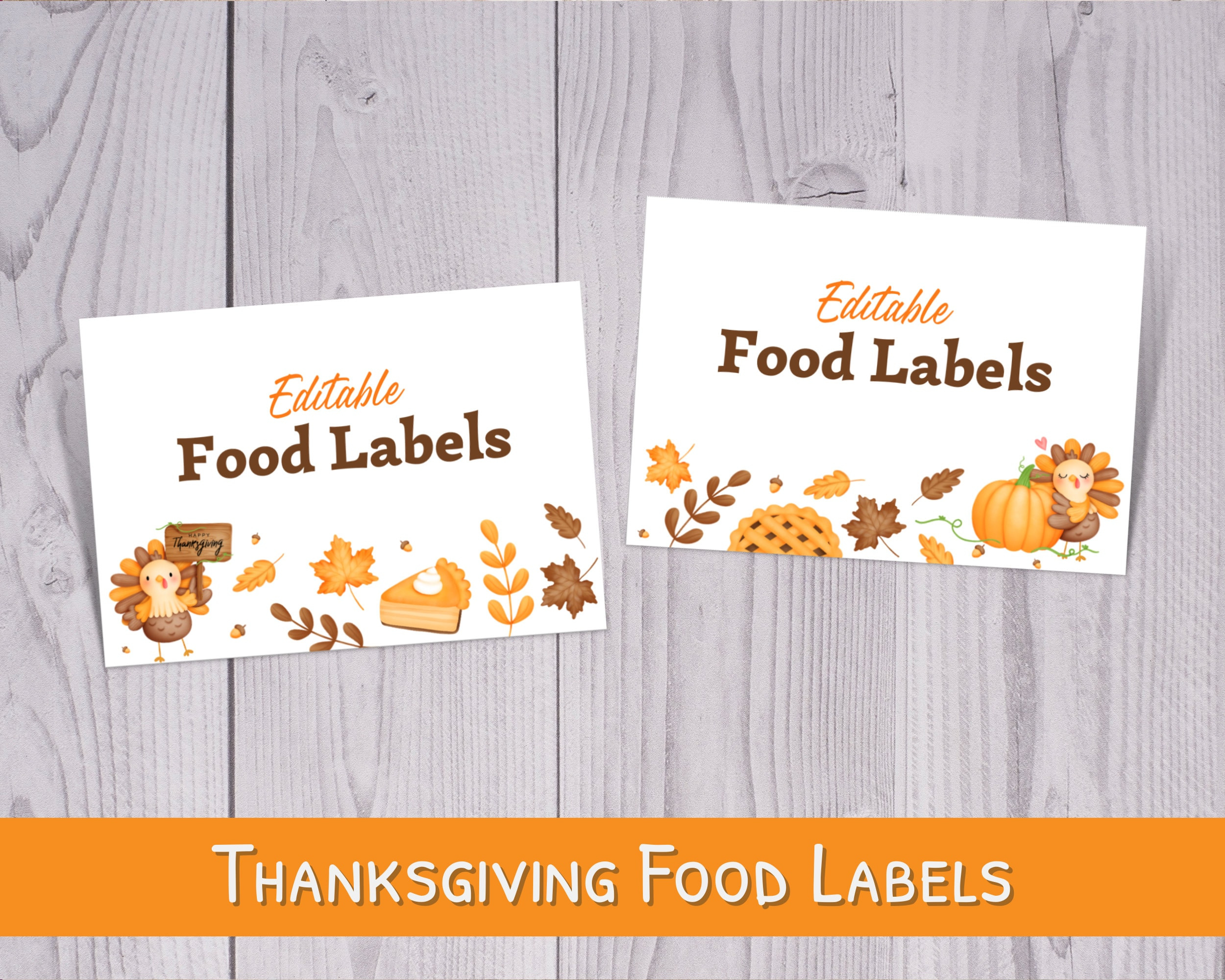 Thanksgiving Food Labels: Editable Fall Table Numbers (Pdf) - Etsy throughout Thanksgiving Food Labels Printable