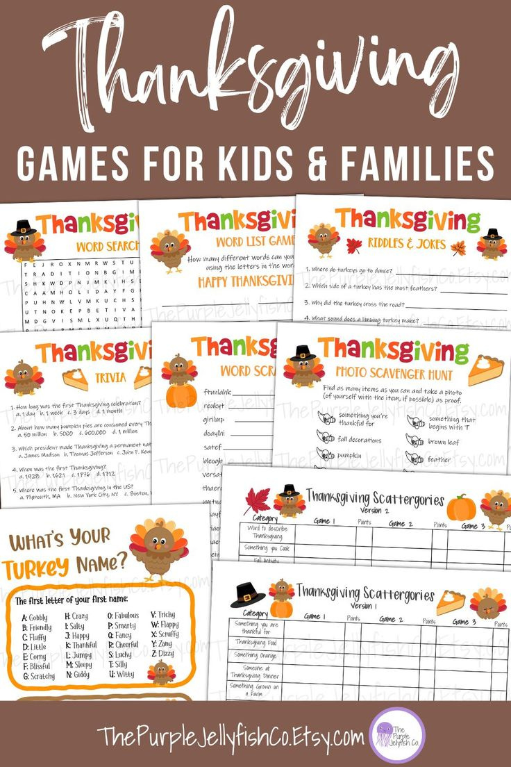 Thanksgiving Game Bundle, Thanksgiving Games Printable intended for Printable Thanksgiving Family Games
