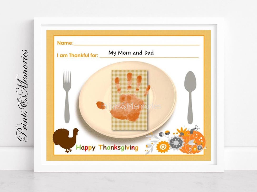 Thanksgiving Handprint Placemat Craft: &amp;#039;I Am Thankful For throughout I am Thankful For Placemat Printable Handprint