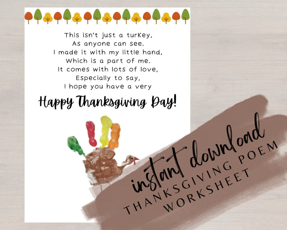 Thanksgiving Handprint Poem Craft | Preschool Thanksgiving regarding Thanksgiving Poems For Preschoolers Handprints