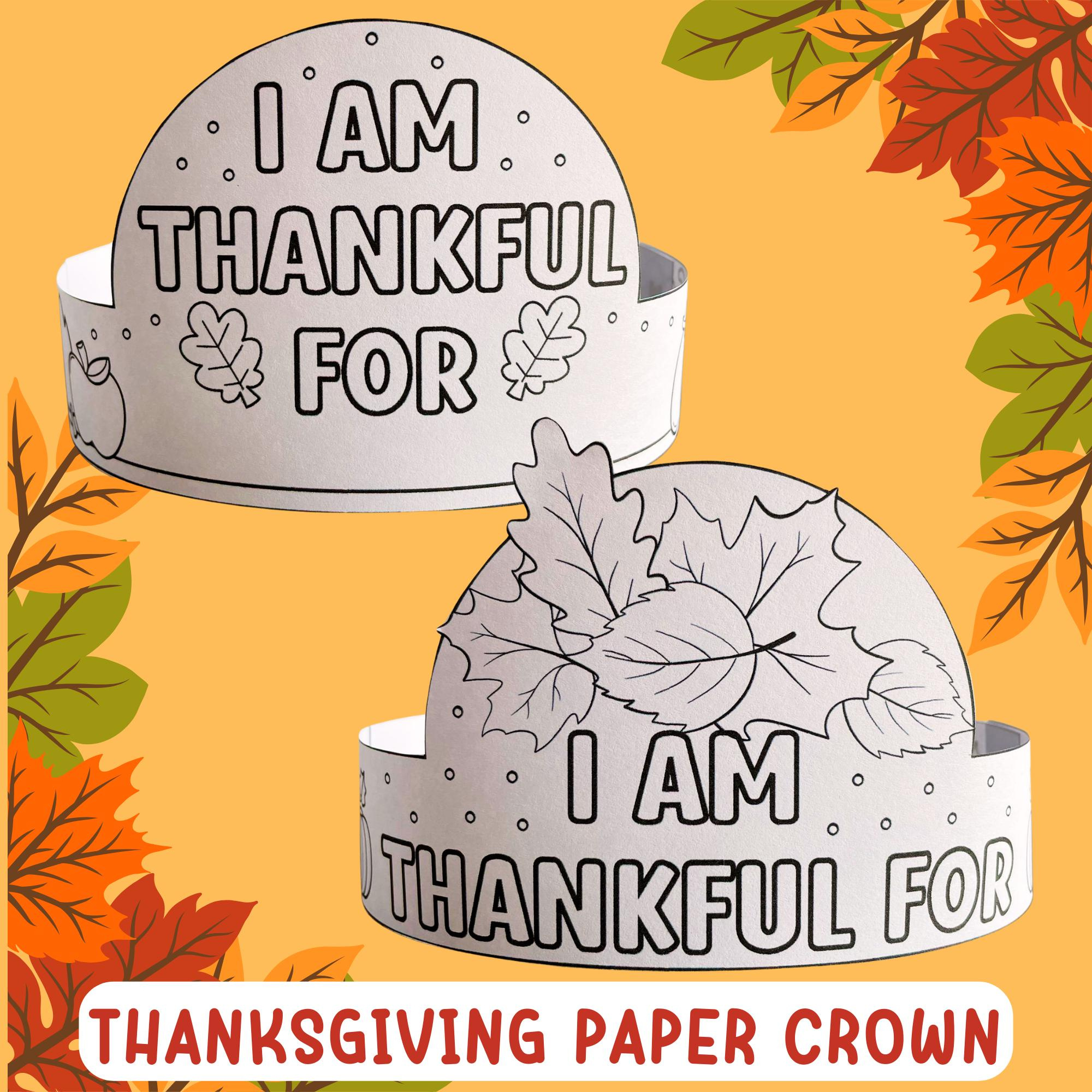Thanksgiving Headband Craft - Etsy in Printable Pilgrim I am Thankful Headband