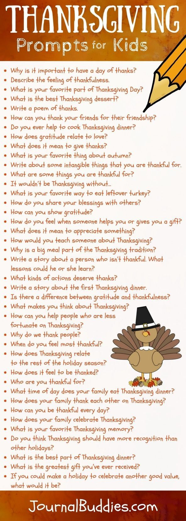 Thanksgiving Journal Prompts For Kids for Printable Thanksgiving Writing Prompts