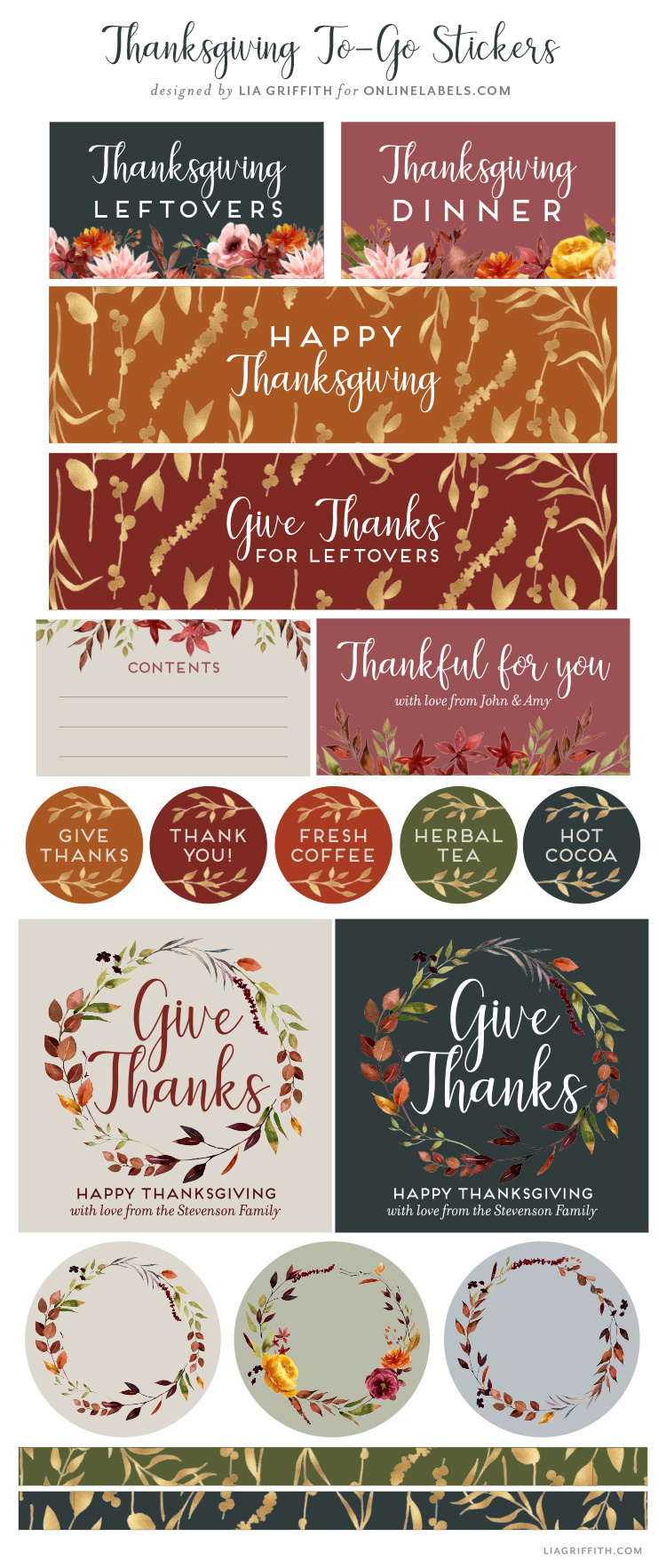Thanksgiving Labels For Leftovers &amp;amp; Fall Treats - Lia Griffith inside Thanksgiving Mailing Labels Free Printable