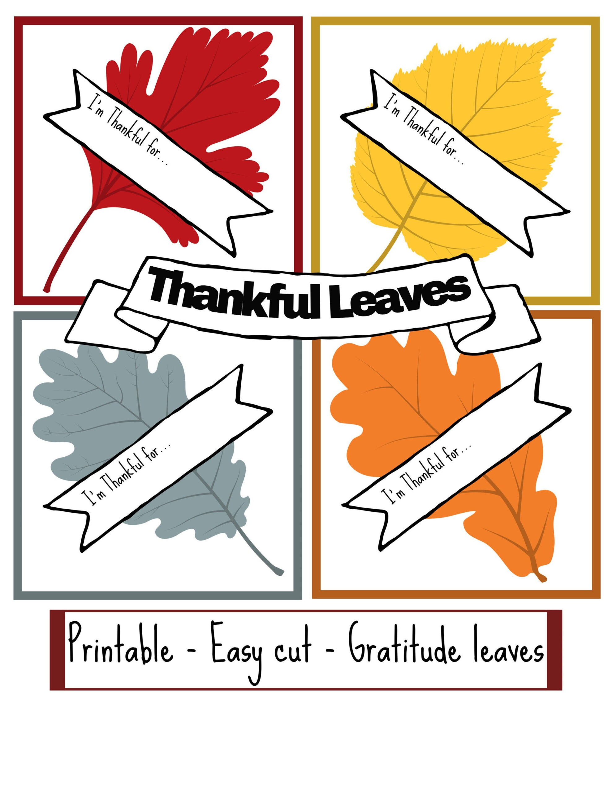 Thanksgiving Leaves - Gratitude Leaves - Printable Thankful Leaves intended for Printable I am Thankful For Leaf Template