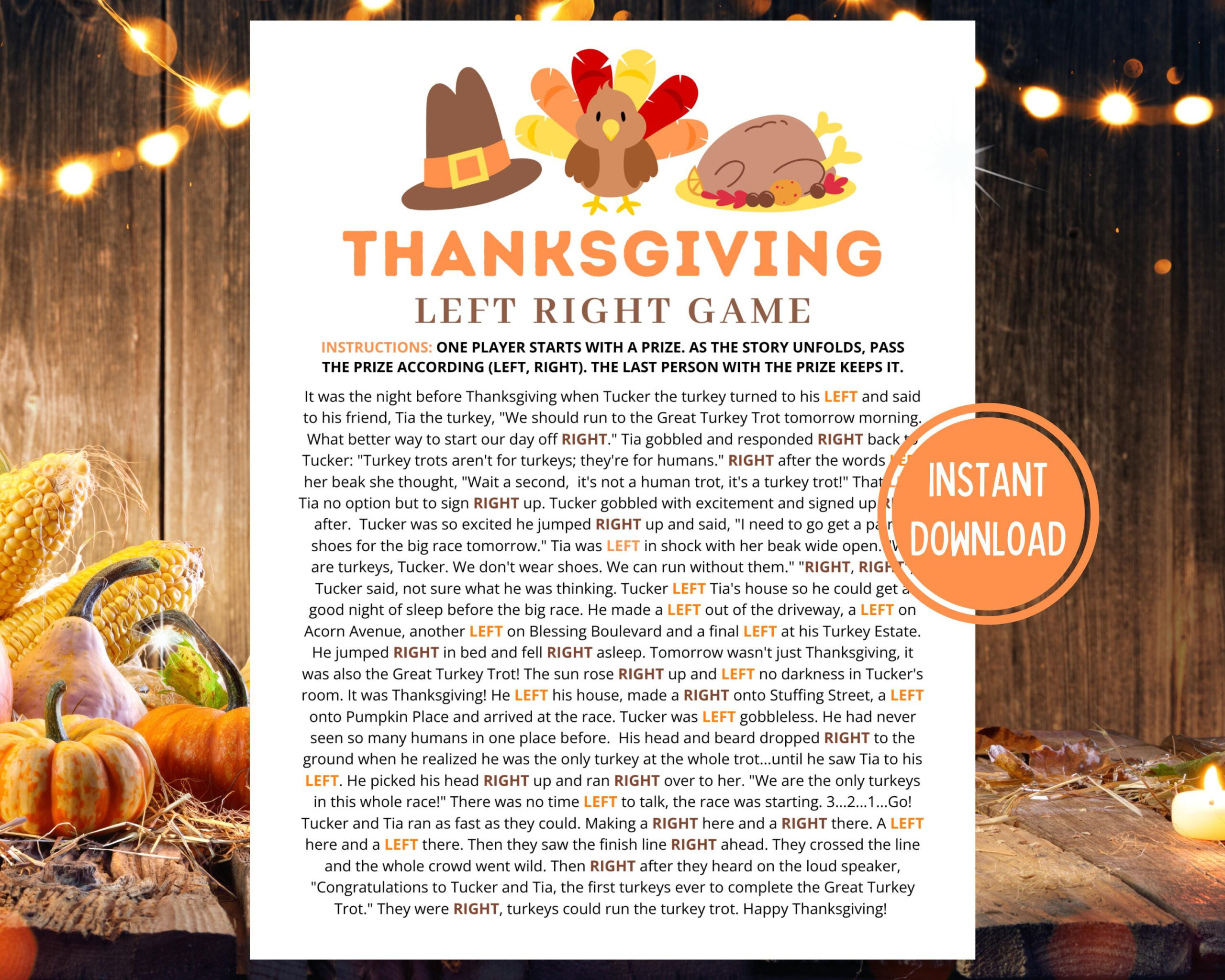 Thanksgiving Left Right Game | Thanksgiving Game | Thanksgiving within Printable Thanksgiving Left Right Game