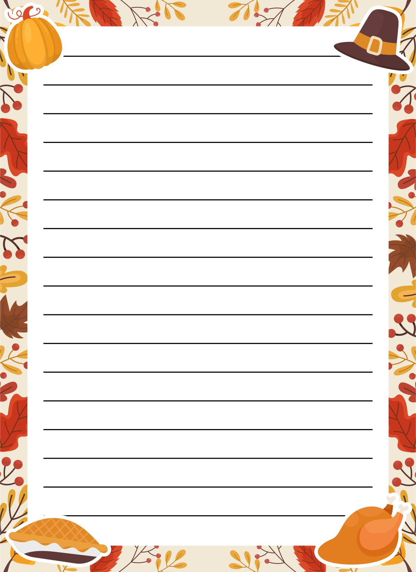 Thanksgiving Letter Head - 6 Free Pdf Printables | Printablee with Thanksgiving Stationery Printable Free