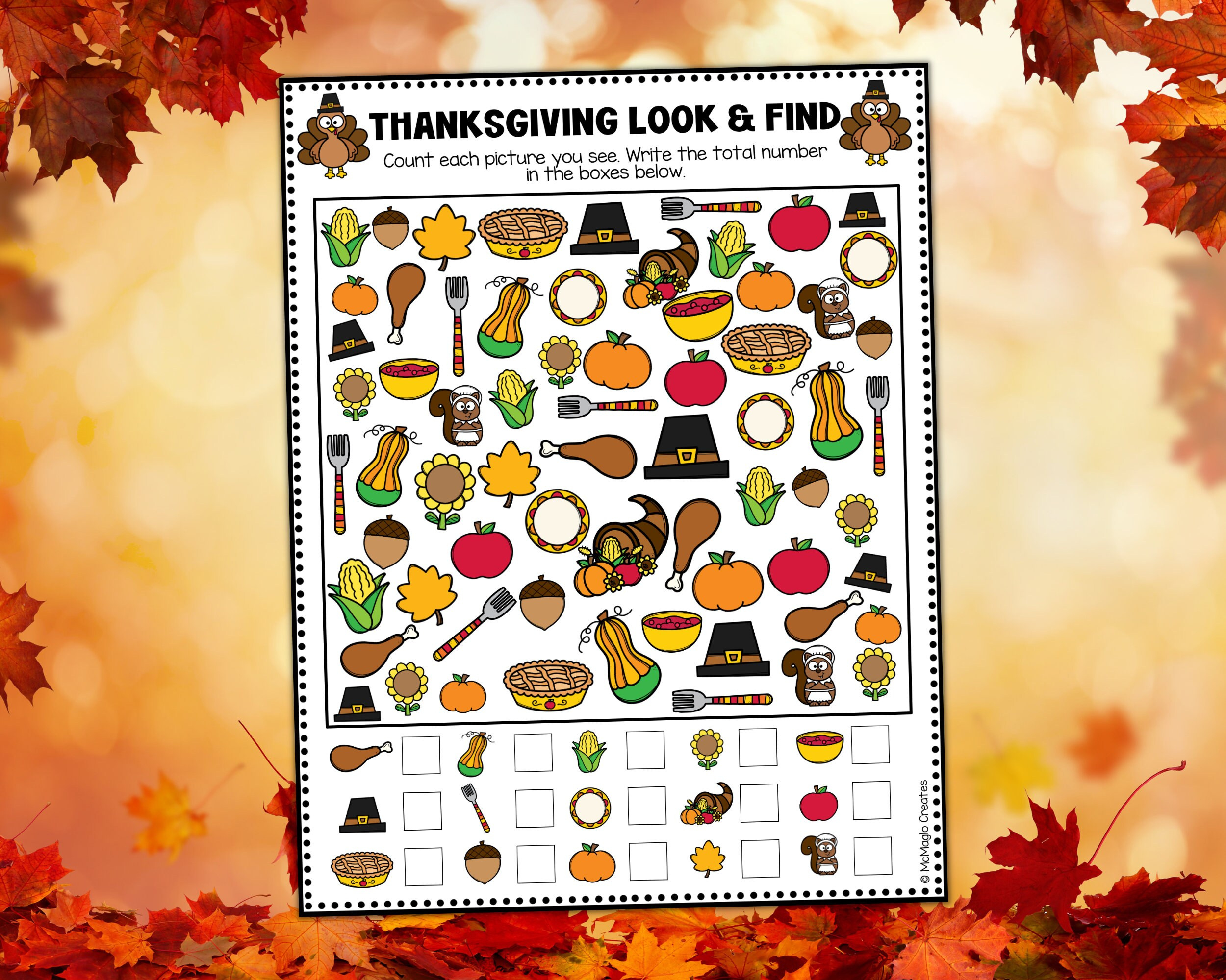 Thanksgiving Look And Find Activity, Thanksgiving Printable Games, Counting  Games For Preschoolers within Thanksgiving Look and Find Printable