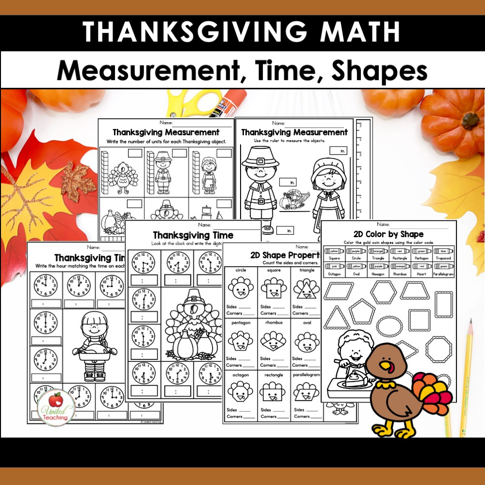 Thanksgiving Math Activities For 1St Grade - United Teaching throughout Thanksgiving Measurement Worksheet