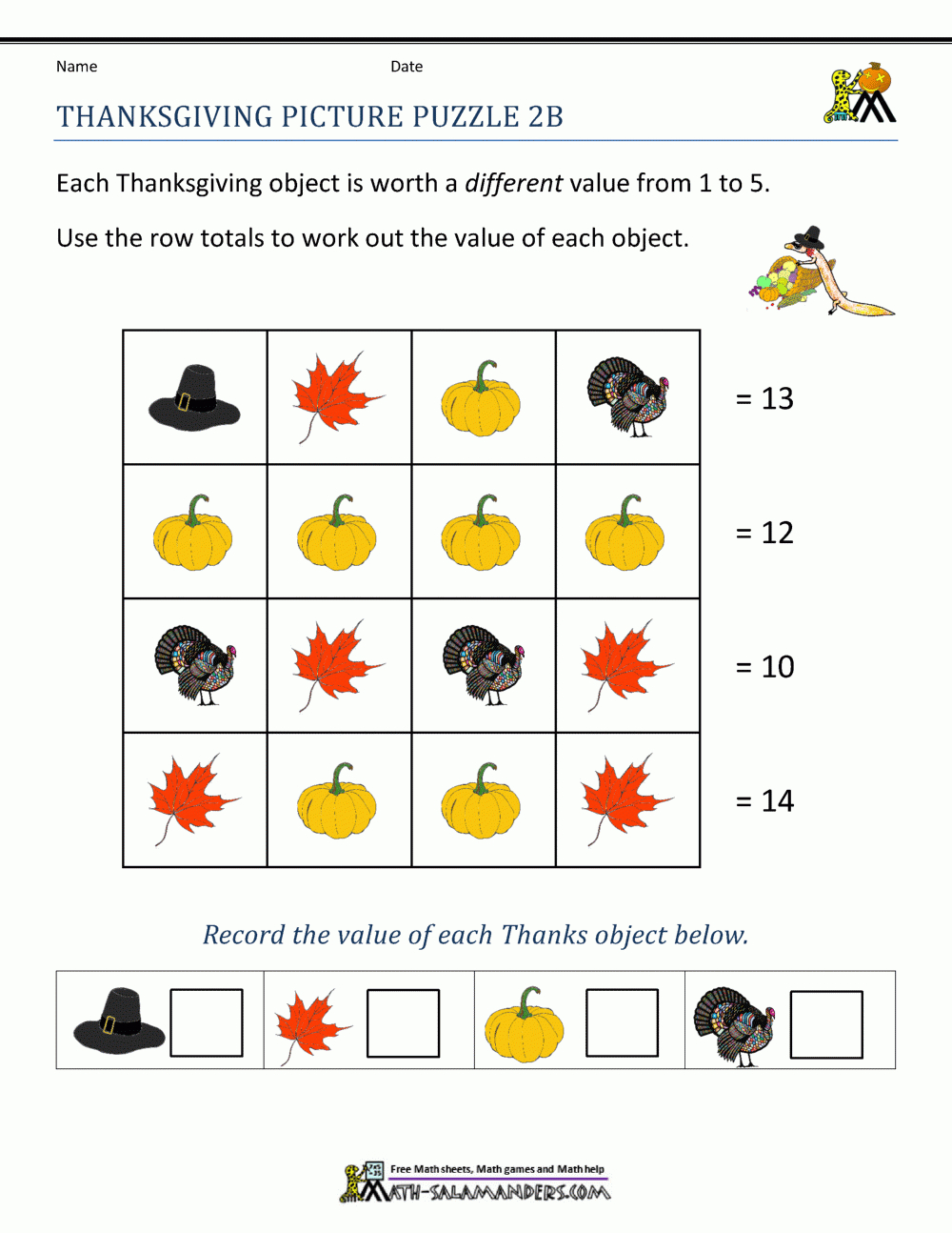 Thanksgiving Math Worksheets 2Nd Grade in Free Printable Thanksgiving Worksheets For 2Nd Grade