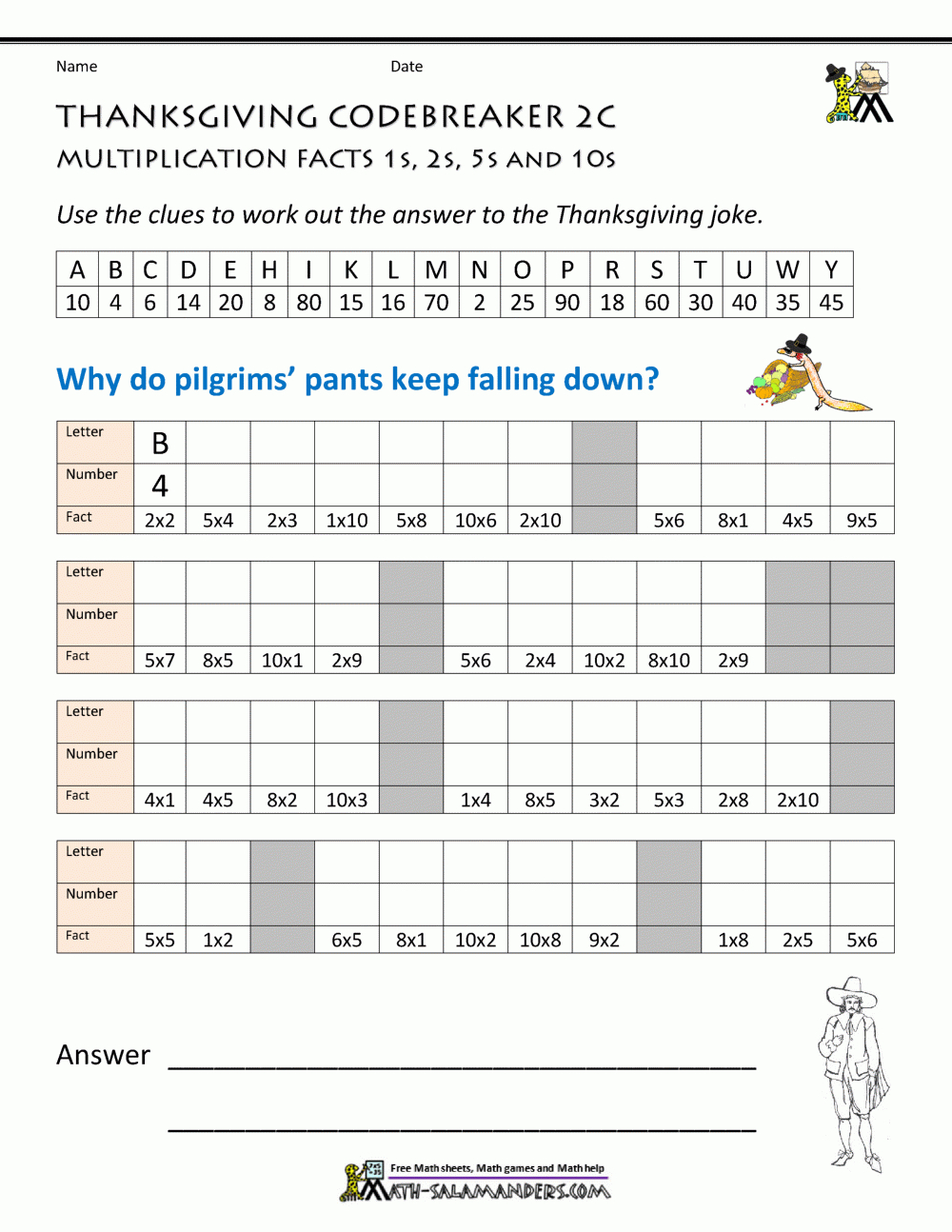 Thanksgiving Math Worksheets 2Nd Grade in Thanksgiving Math Worksheets