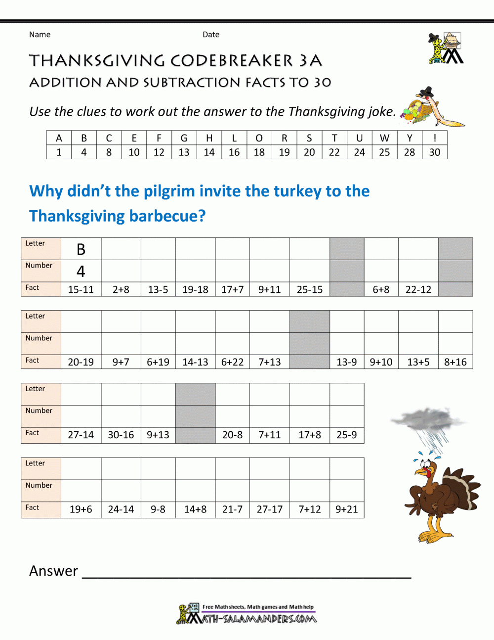 Thanksgiving Math Worksheets 3Rd Grade in Thanksgiving Math Worksheets 3Rd Grade