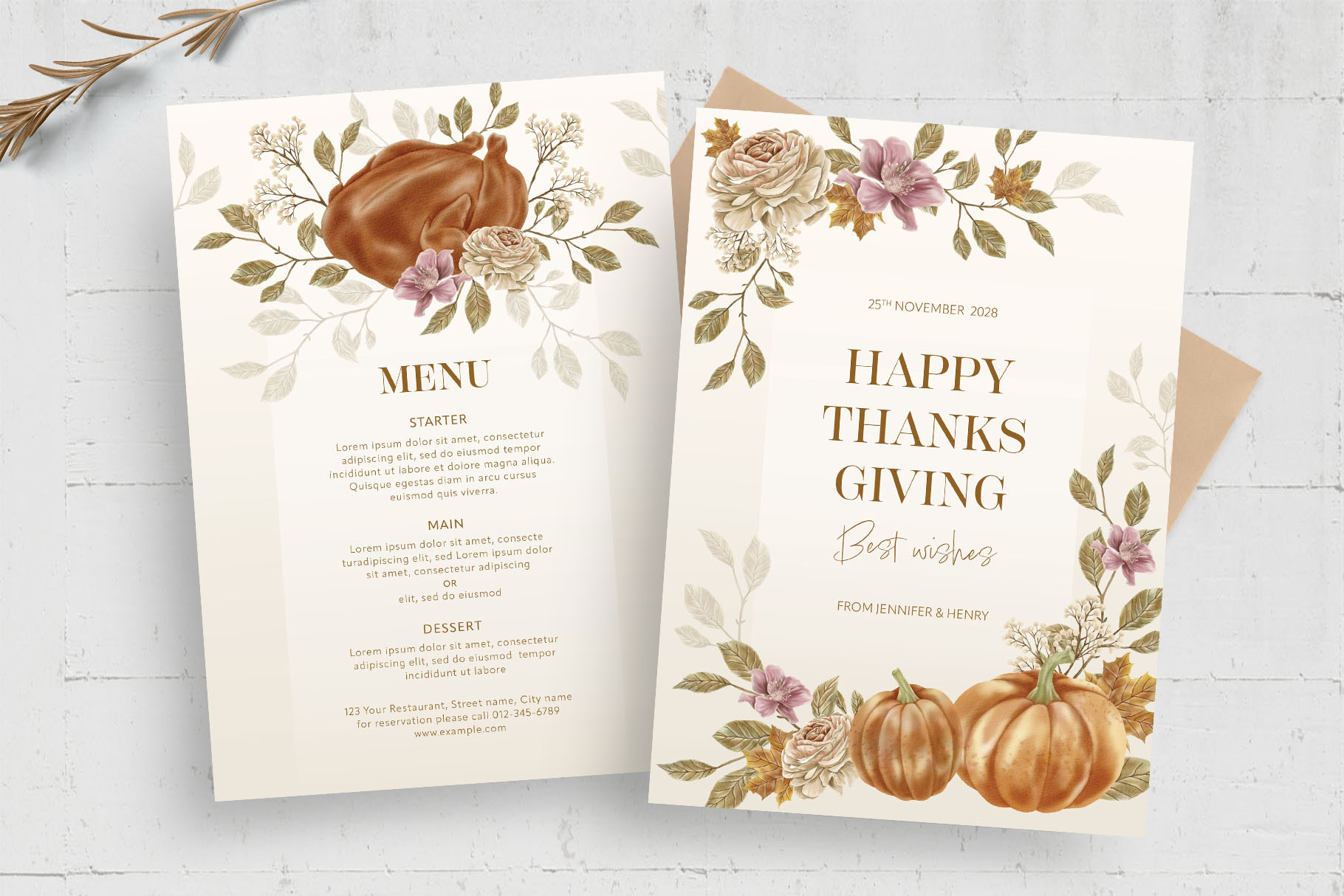 Thanksgiving Menu Card Flyer Template [Psd] - Brandpacks pertaining to Thanksgiving Menu Card Template