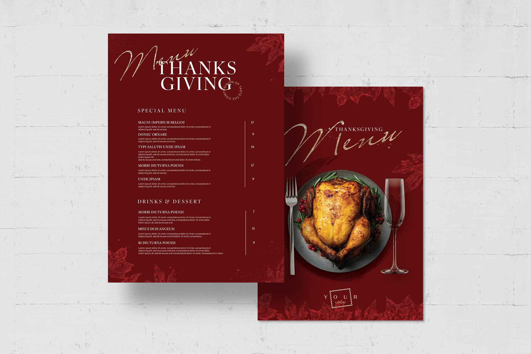 Thanksgiving Menu Template in Thanksgiving Catering Menu Flyer Template