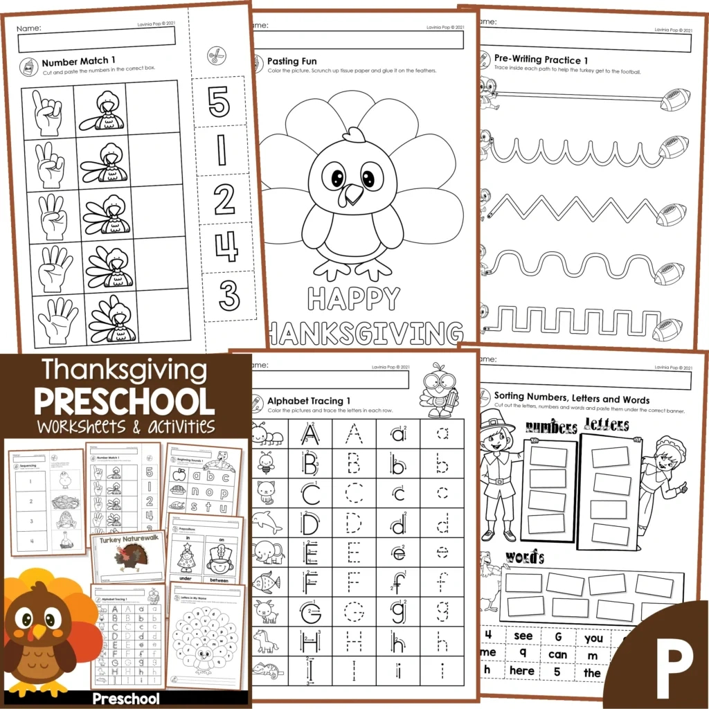 Thanksgiving No Prep Preschool Worksheets &amp;amp; Activities - In My World throughout Thanksgiving Pre K Worksheets Free Printable