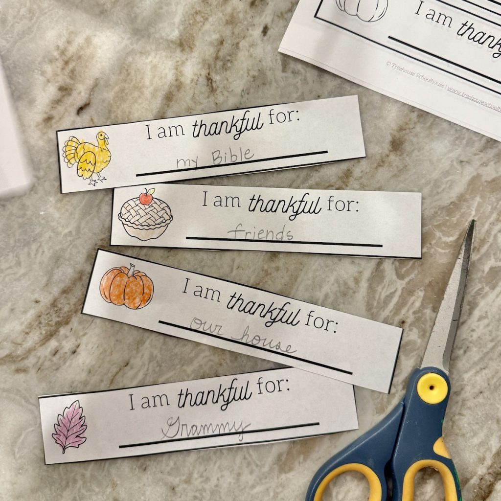 Thanksgiving Paper Chain Activity For Kids [Free Pdf] | Treehouse intended for Oh Boy Am I Thankful Printable