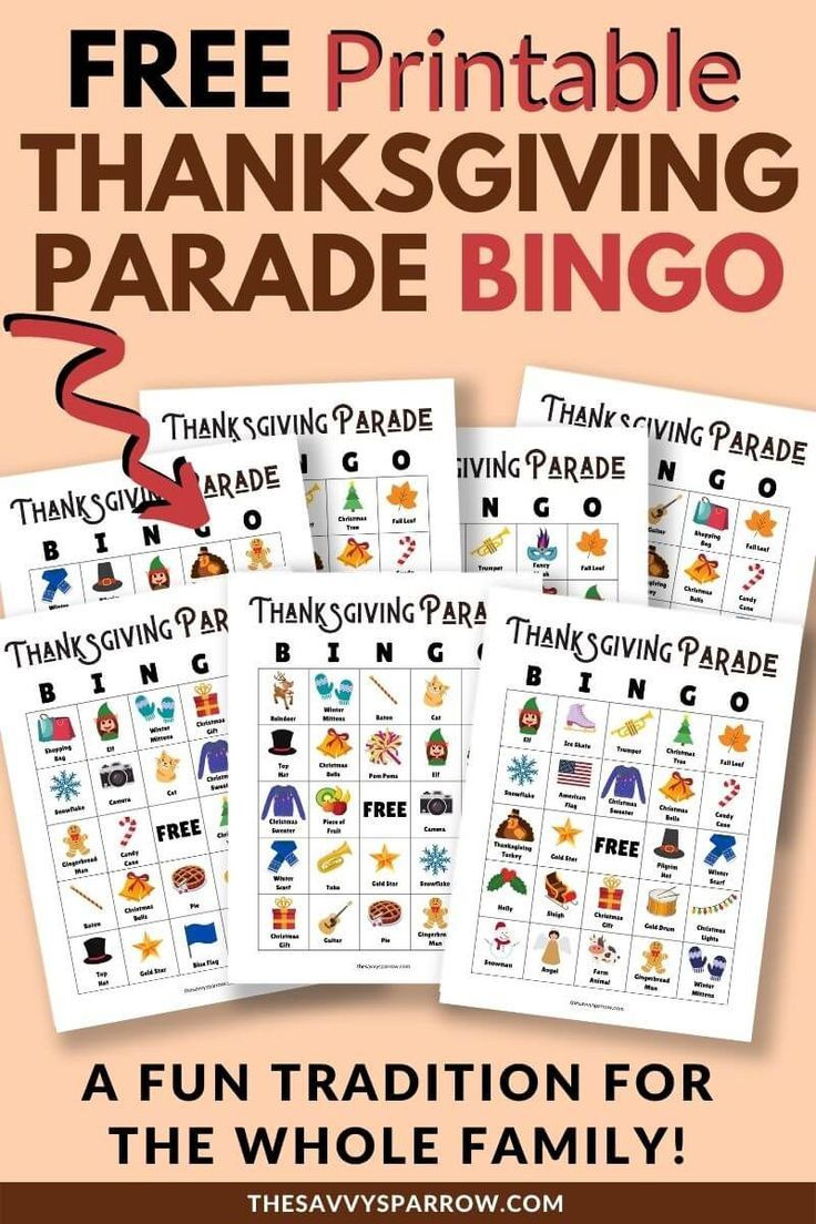 Thanksgiving Parade Bingo Game - Free Printable Thanksgiving Game throughout Thanksgiving Parade Bingo Printables