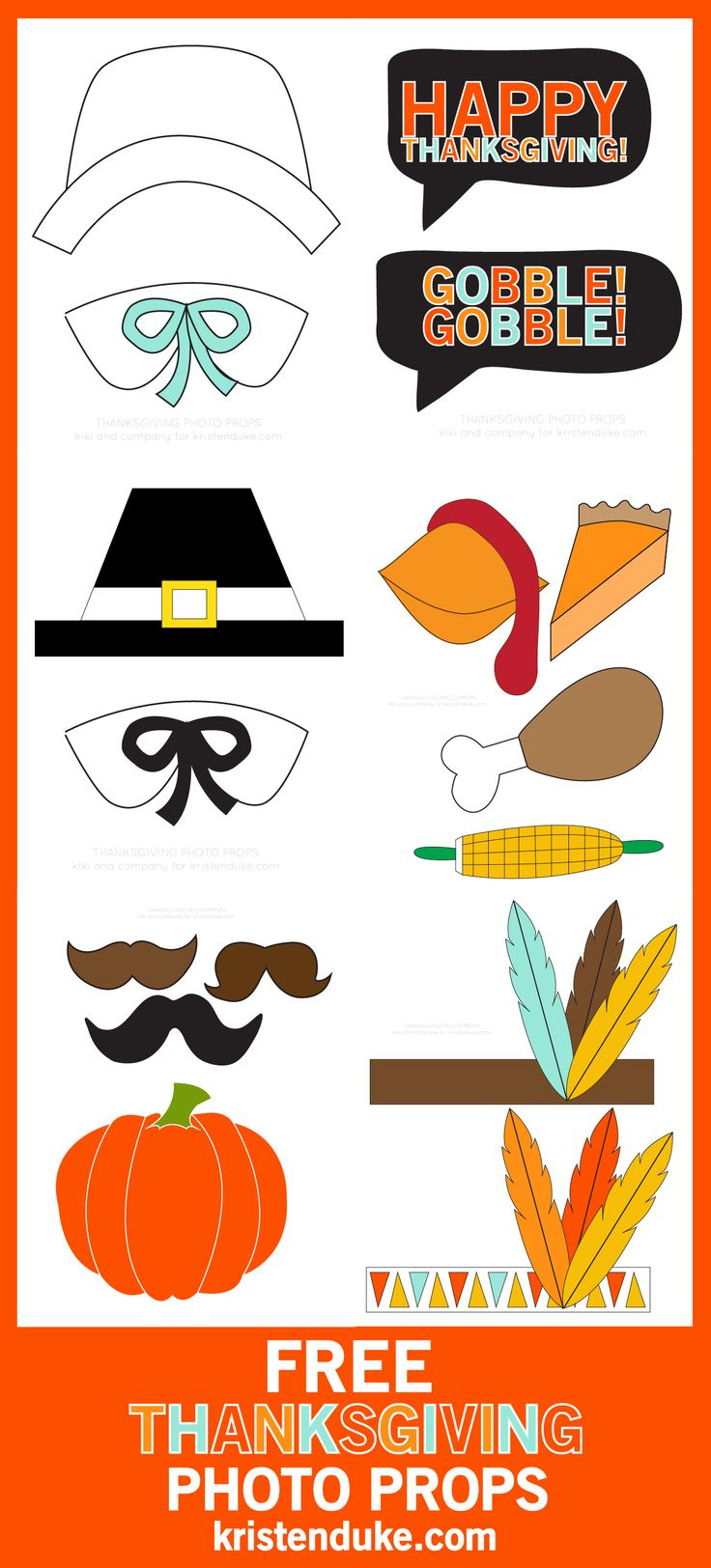 Thanksgiving Photo Booth Free Printables - Capturing Joy within Thanksgiving Printable Photo Props