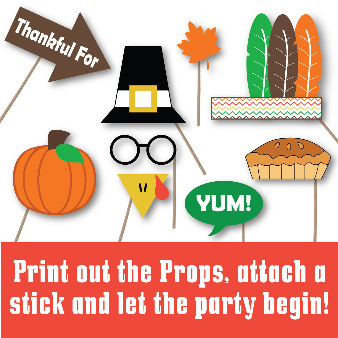 Thanksgiving Photo Booth Props - Svg Cut Files - Dxf - Png - Jpeg pertaining to Thanksgiving Photo Props Printable