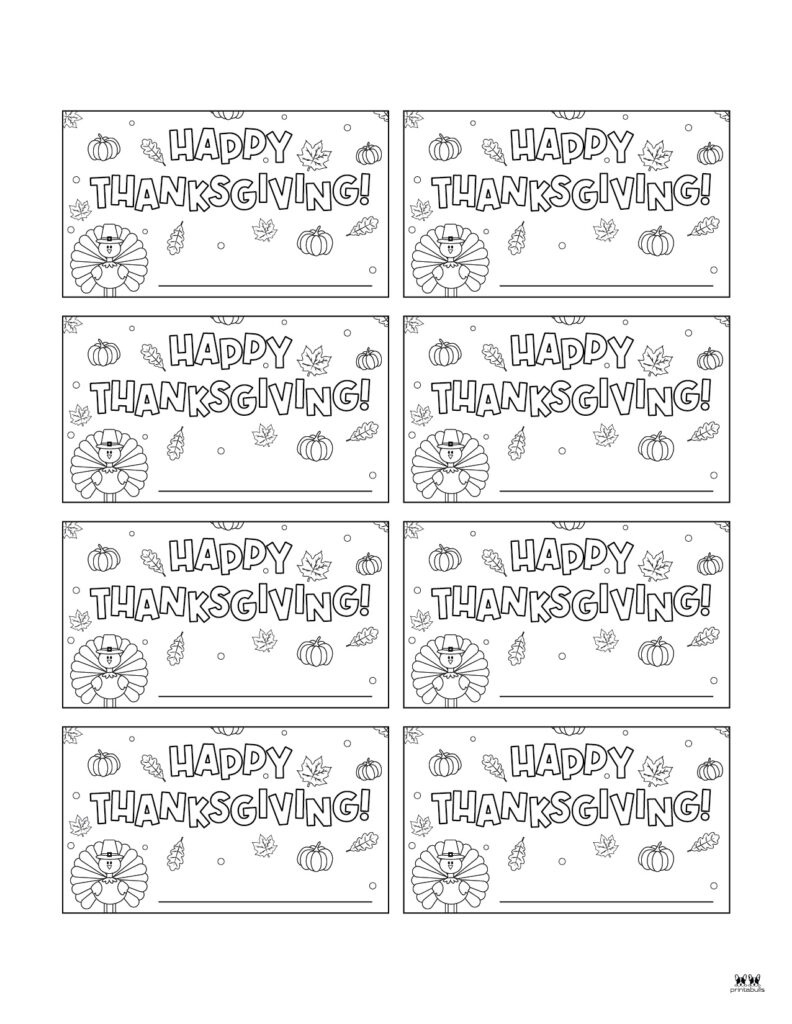 Thanksgiving Place Cards - 15 Free Printable Sets | Printabulls throughout Printable Thanksgiving Place Cards To Color