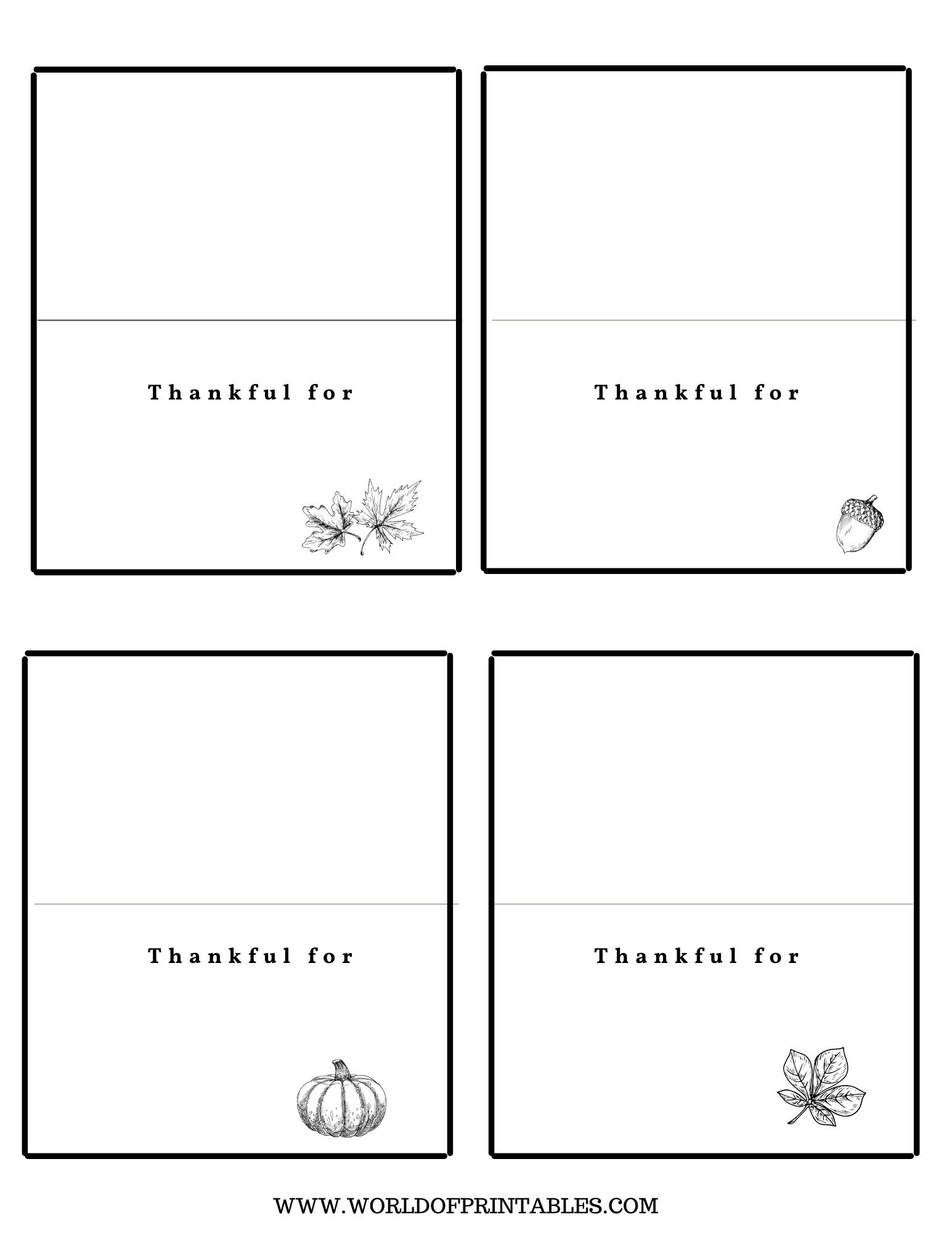 Thanksgiving Place Cards | Free Printables - Just Customize & Print! regarding Thanksgiving Name Tags Printables