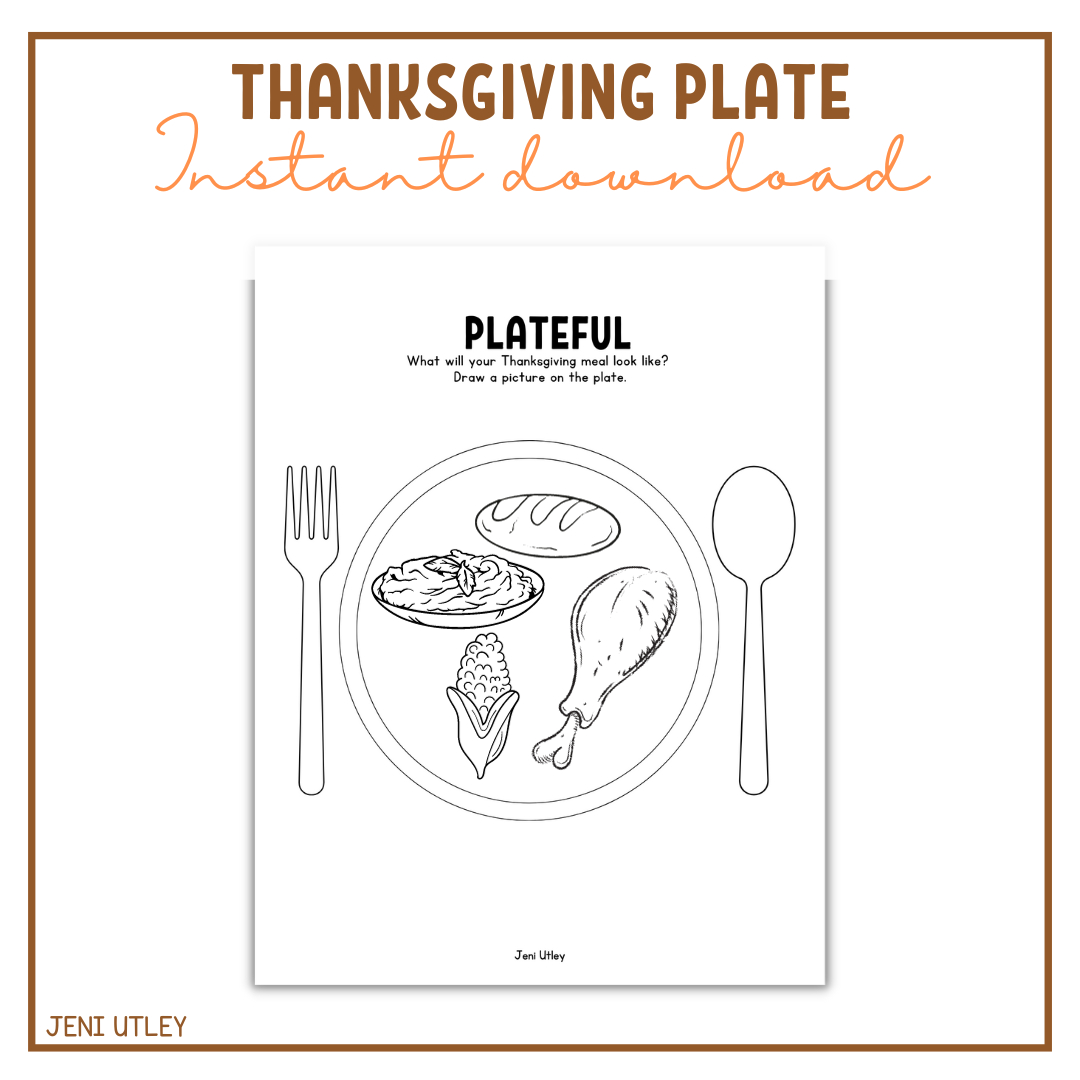 Thanksgiving Plate | Store | Jeni Utley throughout Thanksgiving Plate Worksheet