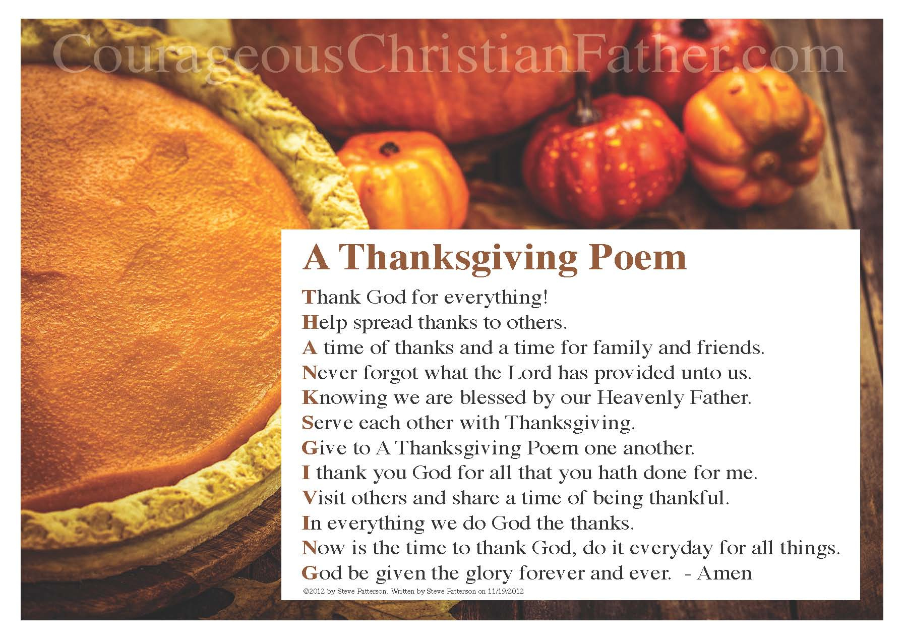 Thanksgiving Poem inside Thanksgiving Acrostic Poem Christian