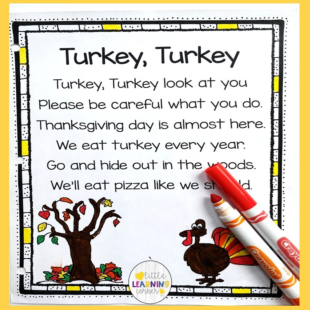 Thanksgiving Poems For Kids regarding Thanksgiving Poems For Kids Funny