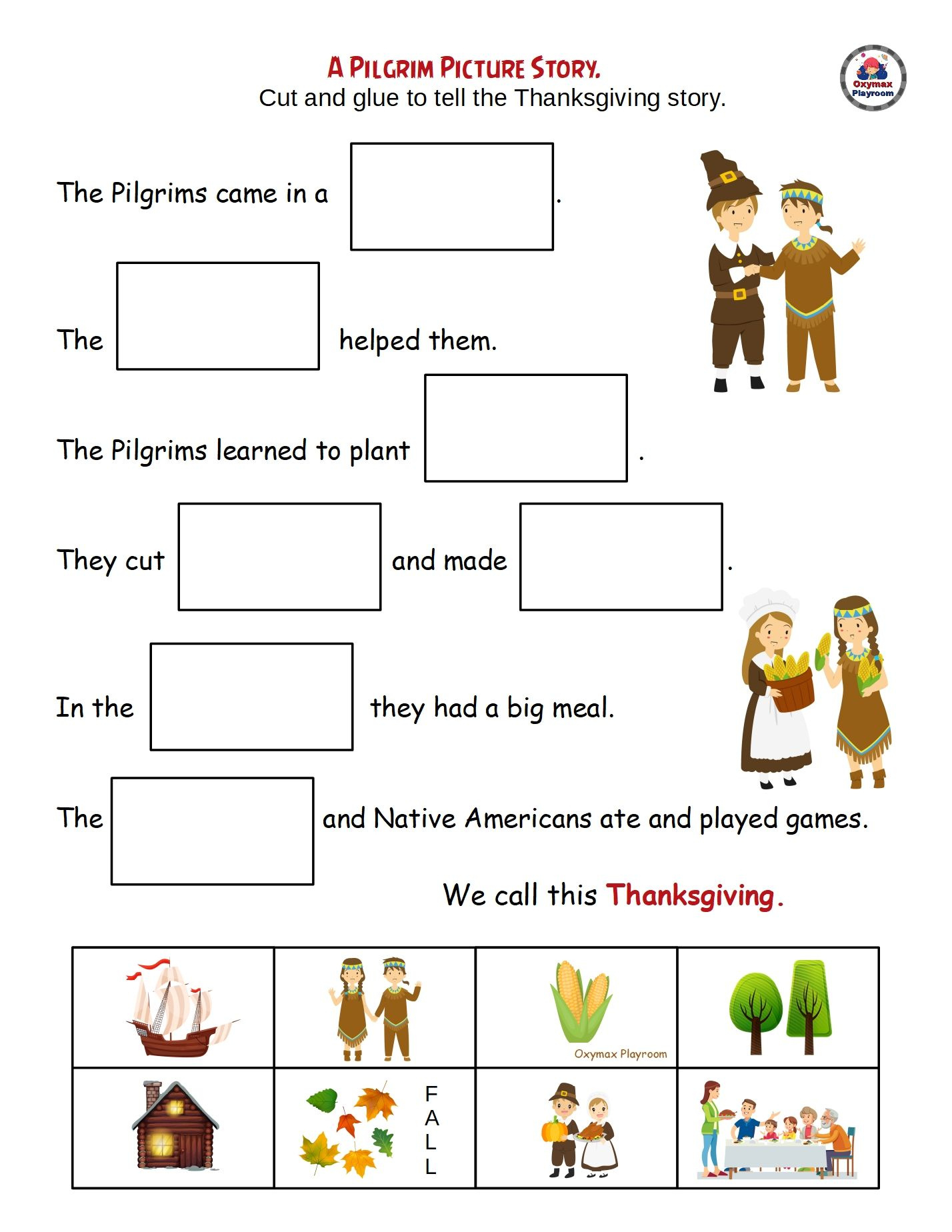 Thanksgiving Printable Activities For Kids throughout Thanksgiving Story For Preschoolers Printable