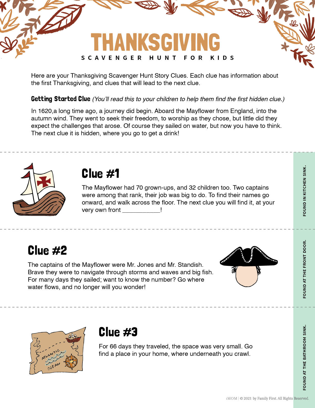 Thanksgiving Scavenger Hunt For Kids (Free Printable) - Imom in Thanksgiving Scavenger Hunt For Kids Free Printable