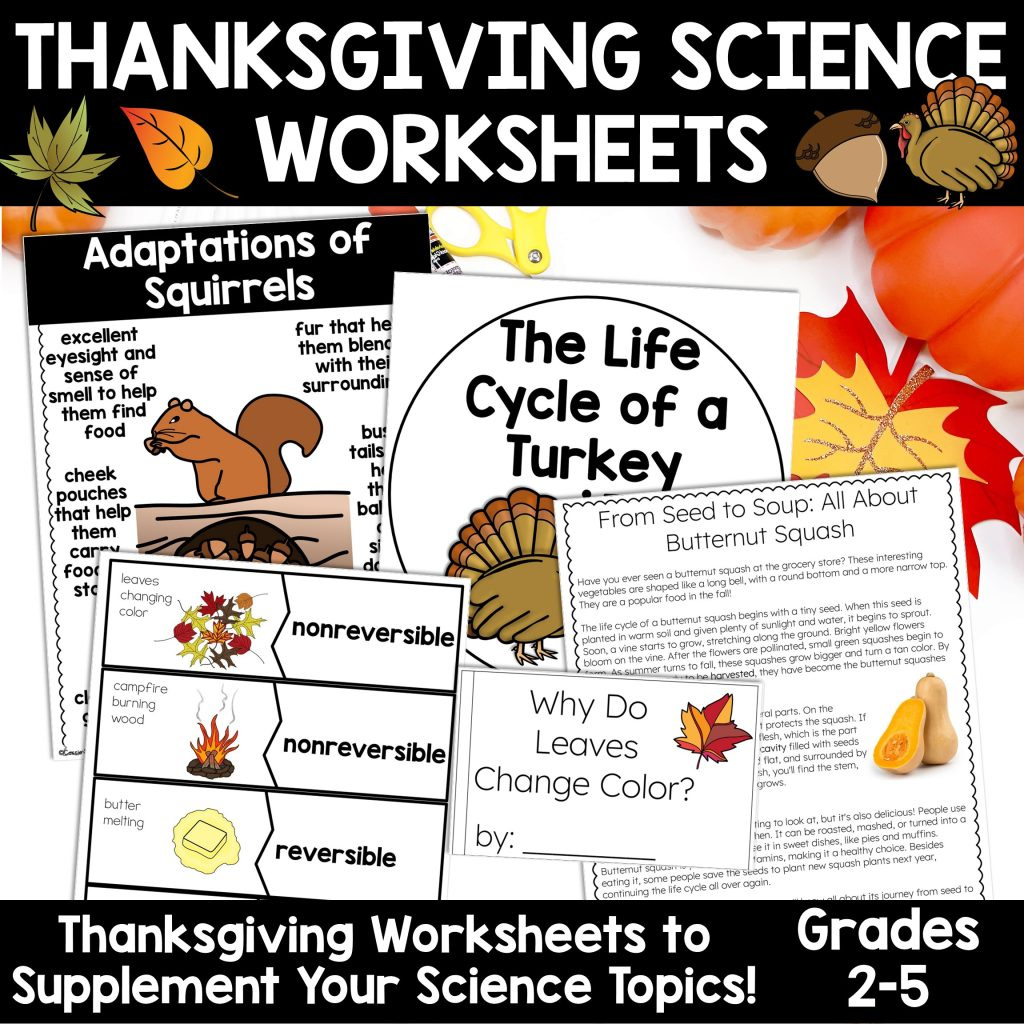 Thanksgiving Science Worksheets No Prep Acitivities - Thrifty In intended for The Science Of Thanksgiving Worksheet