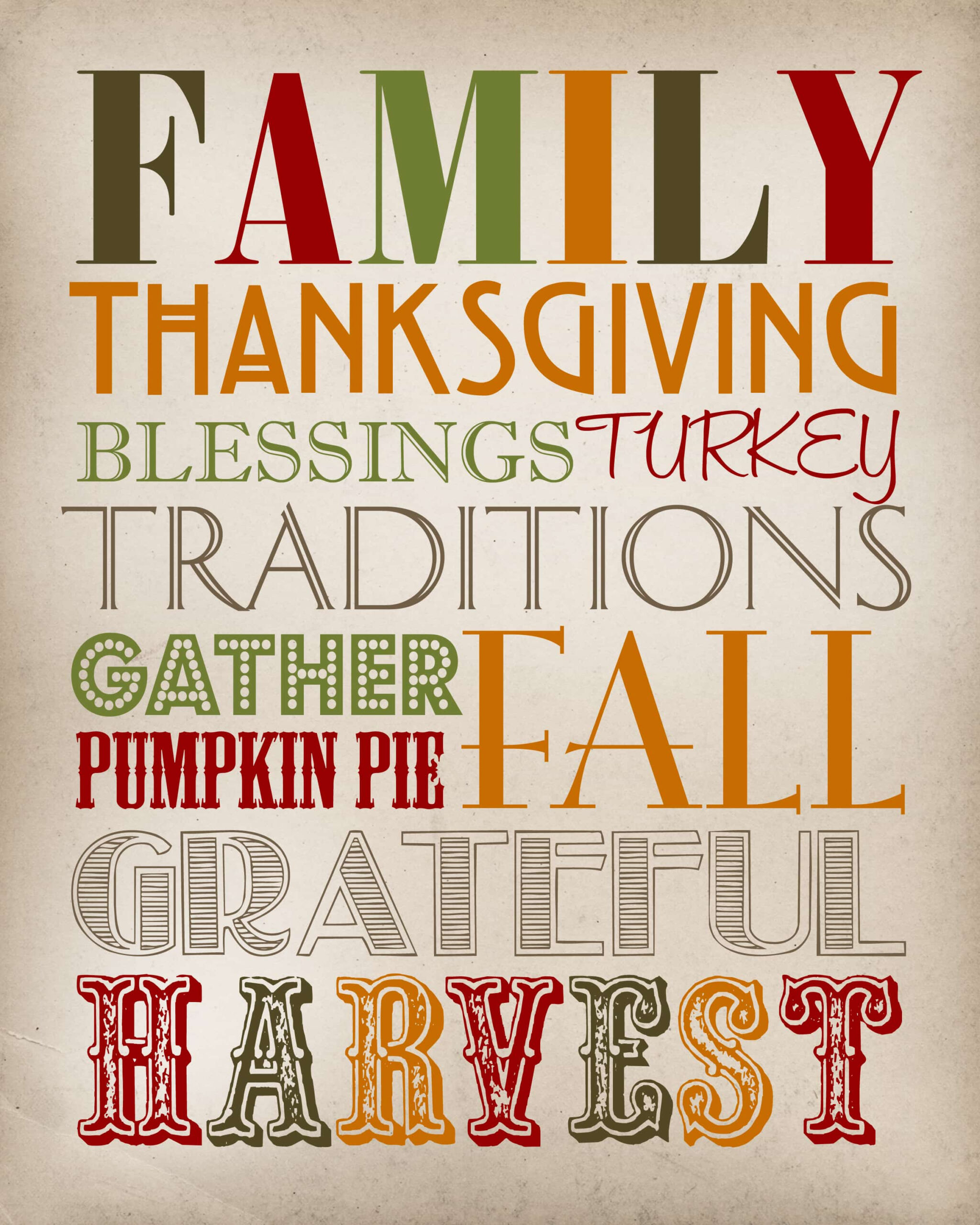 Thanksgiving Subway Art - Thanksgiving Printable pertaining to Thanksgiving Subway Art Printable Free