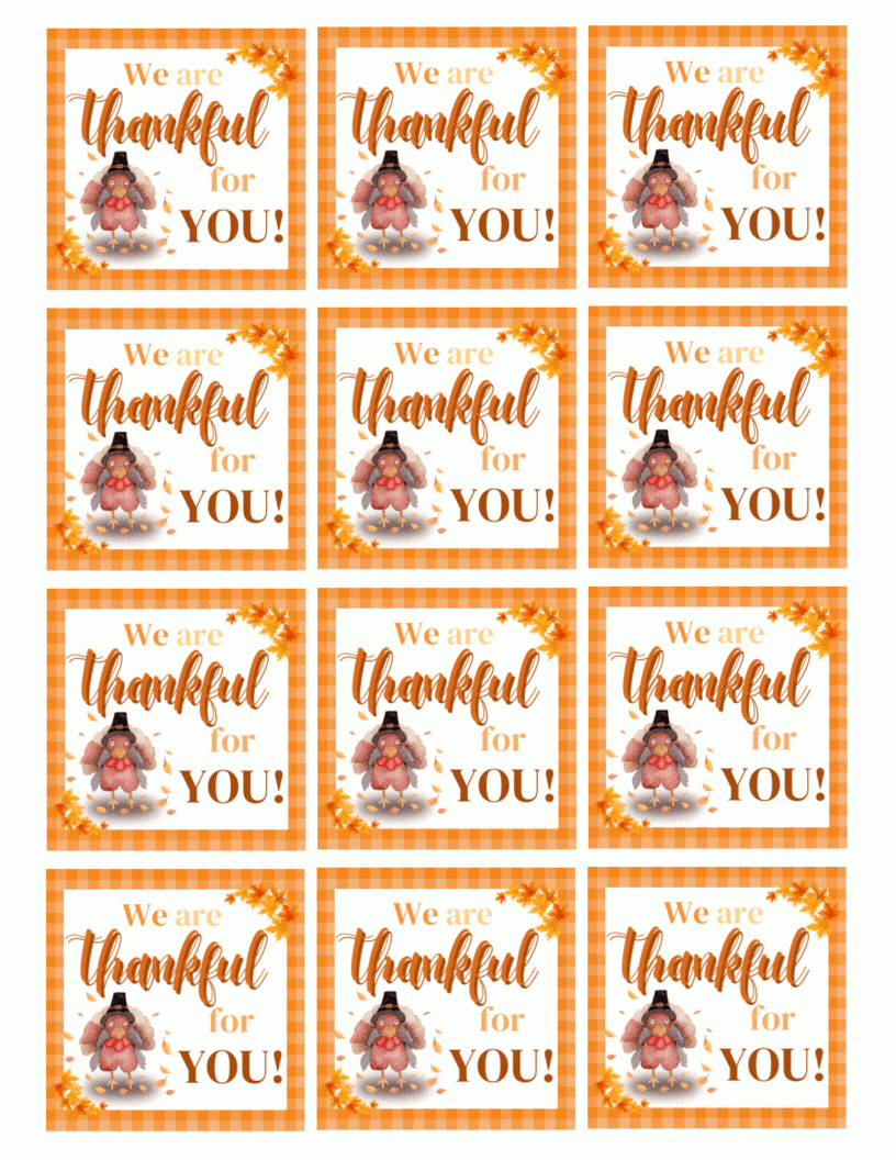 Thanksgiving Tag, Fall Gift Tag, Fall Tag, Teachertag, Thankful within Printable Thanksgiving Gift Tags